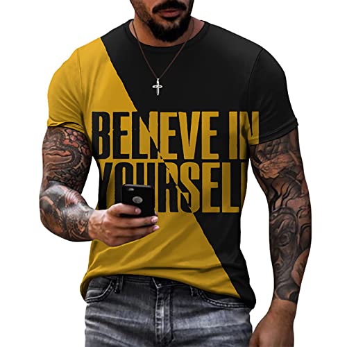 Vintage 3D Digital Print Men's T-Shirt - Soft Cotton Crew Neck Short Sleeve Casual Tee for Summer | Perfect for Streetwear, Daily Outfits & Weekend Relaxation