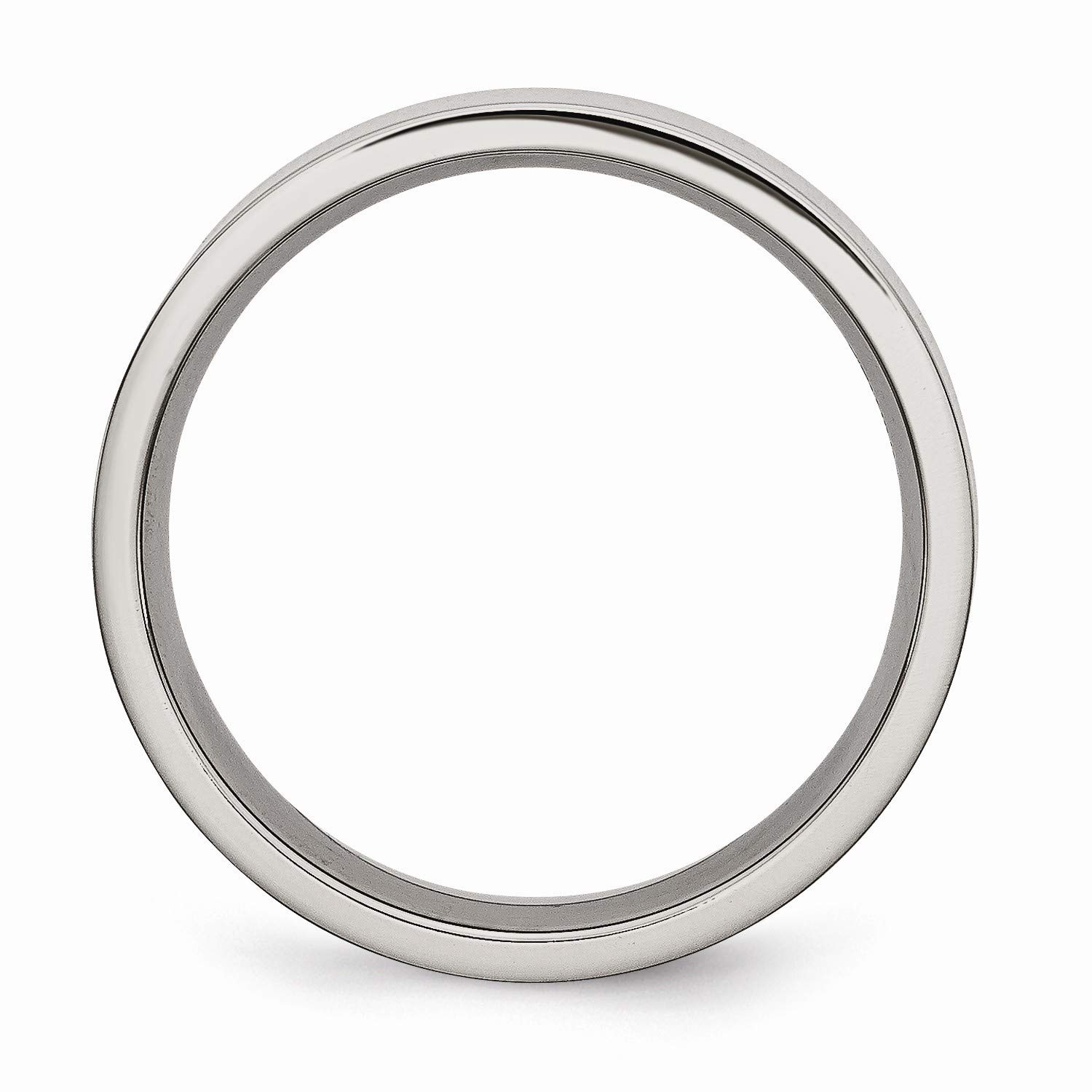 The Black Bow Titanium 6mm Polished Flat Standard Fit Band - Perfect for Men’s Everyday Wear and Formal Occasions