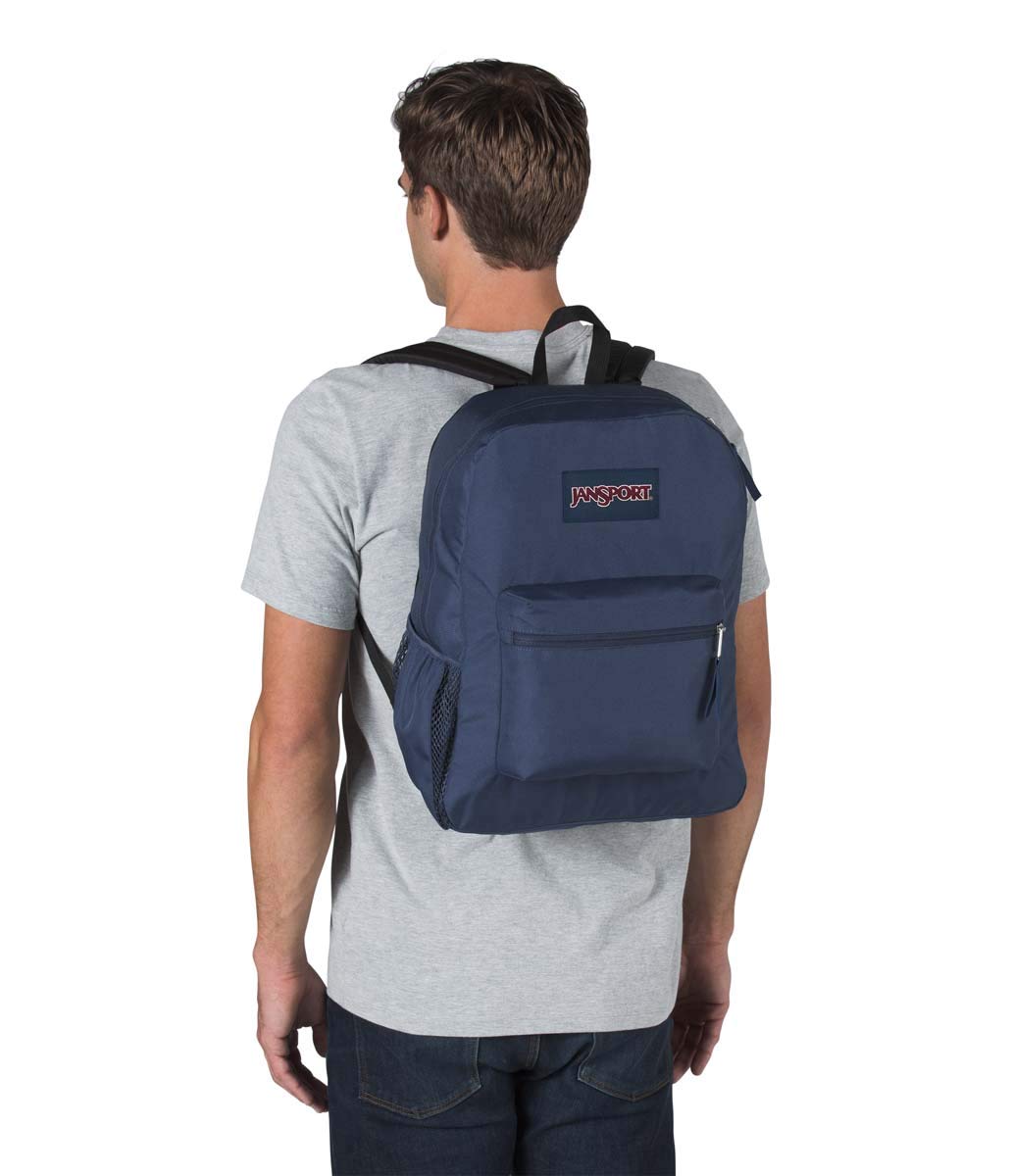 Jansport Cross Town Backpack - Lightweight Durable School Backpack for College Students, Navy Blue One Size - Perfect for Travel, Hiking & Everyday Use