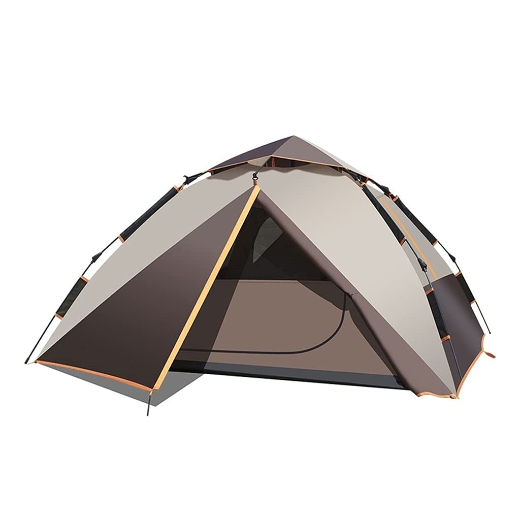 **LZL Automatic Hydraulic Double Layer Tent - Thickened Stormproof 4 Season Camping Tent for 3-4 People, Beach & Mountaineering (Brown) - Perfect for Outdoor Adventures, Family Camping & Hiking Trips**