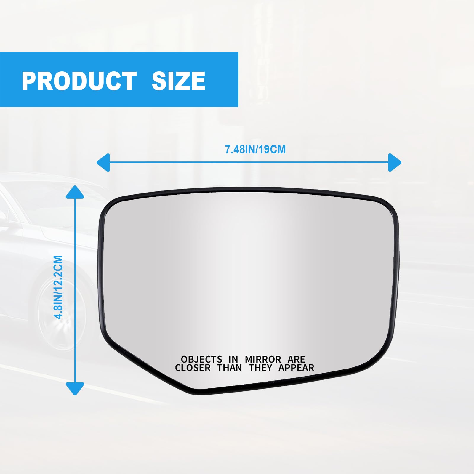 2008-2012 Honda Accord Passenger Side Heated Power Mirror Replacement - Right Side Rear View Mirror Glass Plate for Enhanced Visibility in Rain & Winter Driving