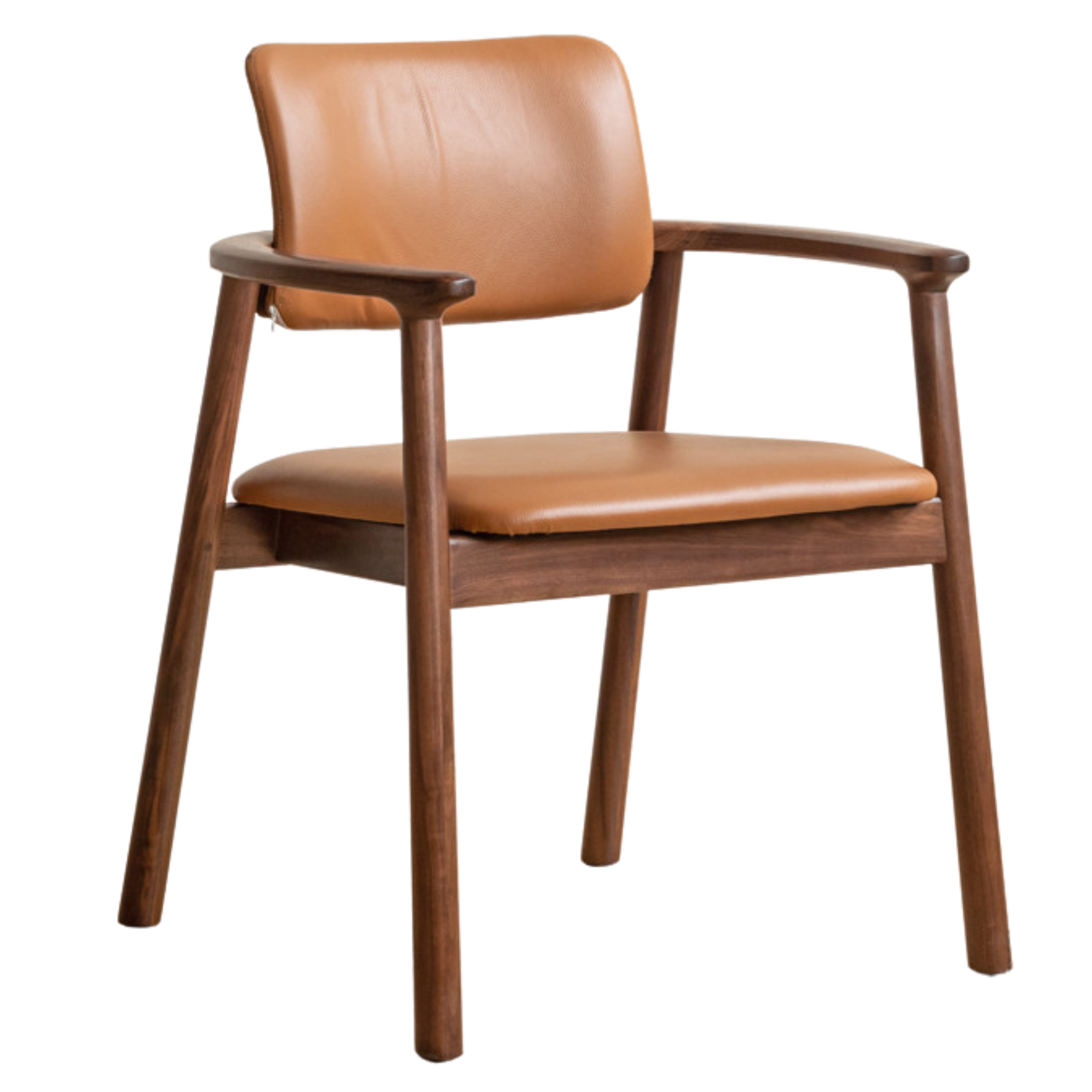 Premium Black Walnut Solid Wood Chair with Genuine Yellow Cowhide Upholstery - Handcrafted Organic Leather Armchair for Living Room, Office & Study