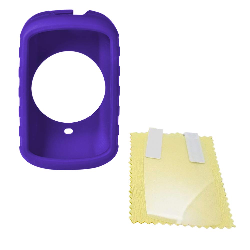 Garmin Edge 830 Bike Computer Case - Shockproof Silicone Protective Cover with Screen Protector for Cycling GPS | Purple | Durable Bicycle Accessories for Mountain & Road Biking