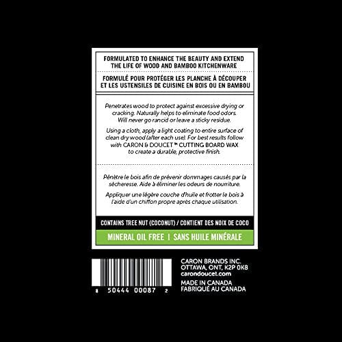 Caron & Doucet Wood Conditioner & Wax Bundle - 100% Plant-Based Vegan Cutting Board Oil & Butcher Block Wax for Wood & Bamboo Care | Mineral Oil Free | Perfect for Kitchen Countertops, Charcuterie Boards & Wooden Utensils
