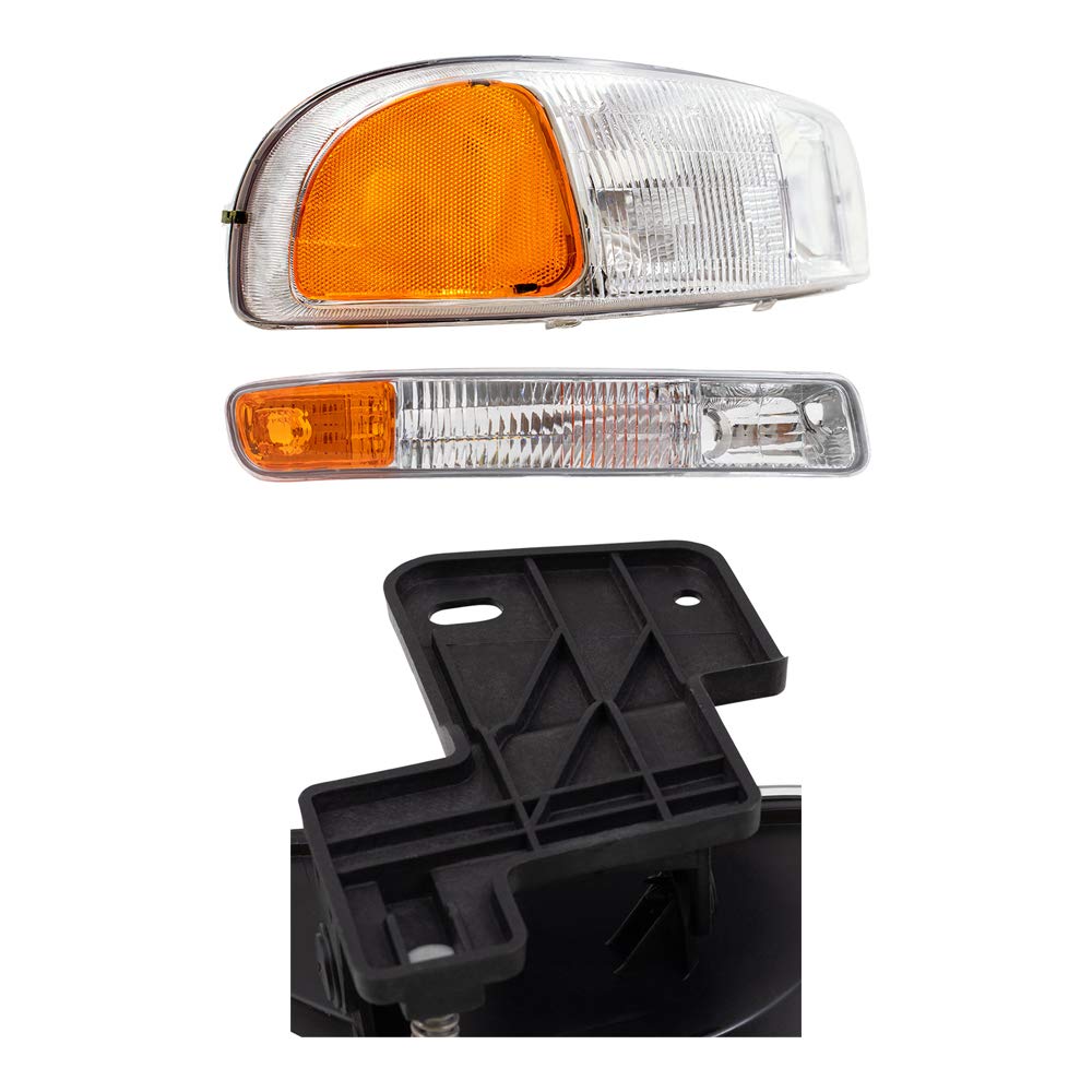 Premium 6-Piece Halogen Headlight Kit with Signal Marker & Fog Lights - Compatible with 1999-2007 GMC Sierra Pickup Truck (Part #10385054, 10385055) - Perfect for Night Driving & Off-Road Adventures