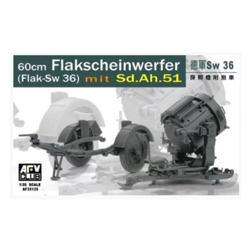 AFV 35125 1/35 Scale SW 36 Searchlight with SD.AH51 - Military Vehicle Model Accessory for Diorama & Scale Modeling Enthusiasts