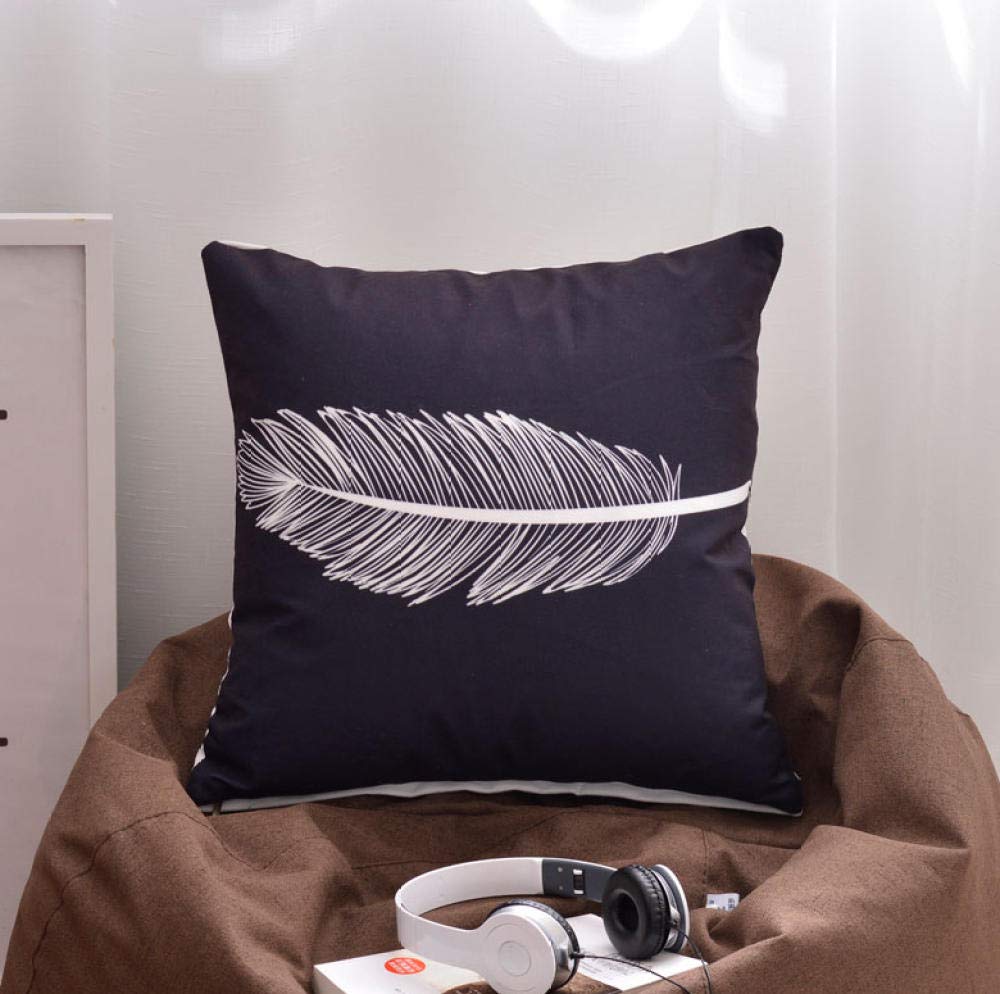 Premium Suede Sofa Pillow - 18x18 Inch Black Lumbar Cushion for Back Support | Office Chair, Car Seat & Bed Pillow | Soft Feather Filling for Ultimate Comfort