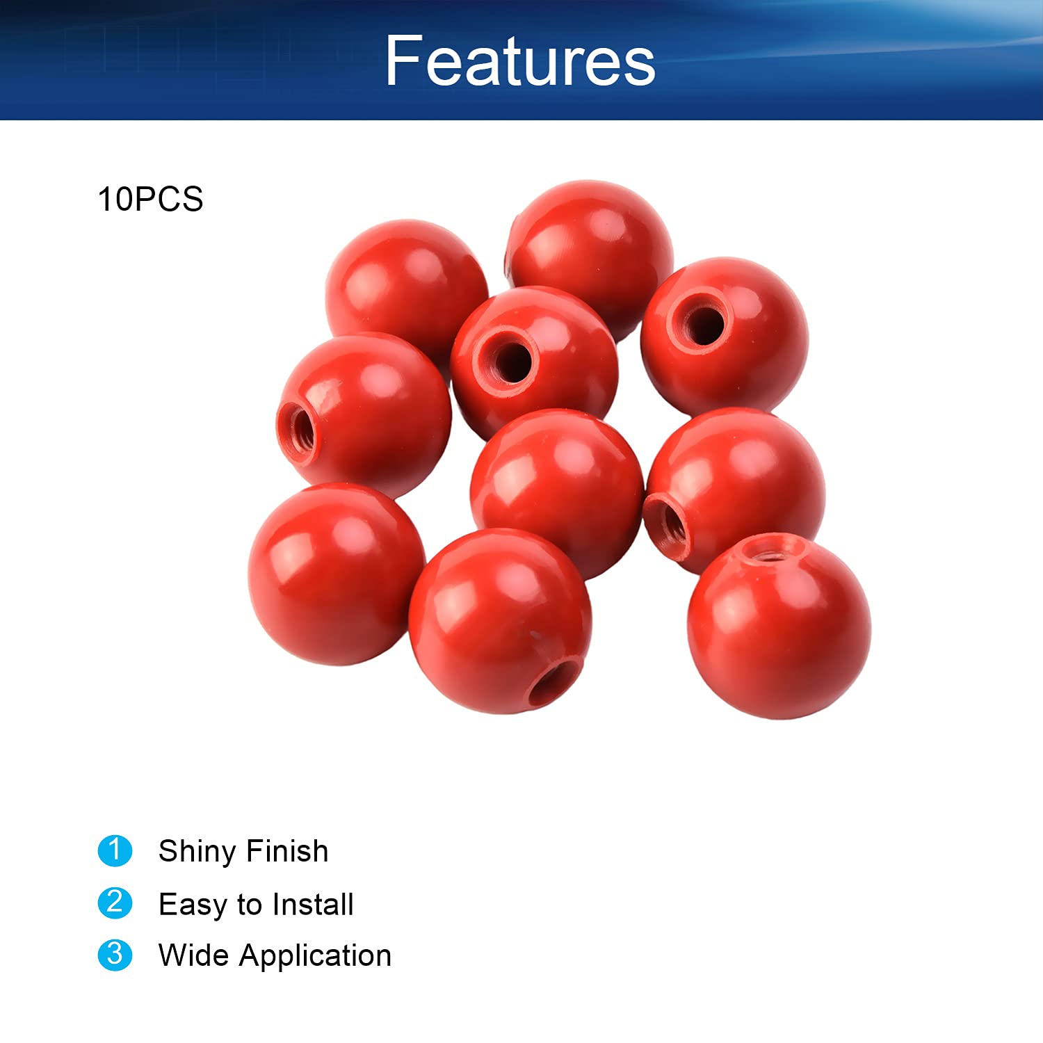 8Pcs M6 Female Thread Thermoset Ball Knobs - 25mm/0.98