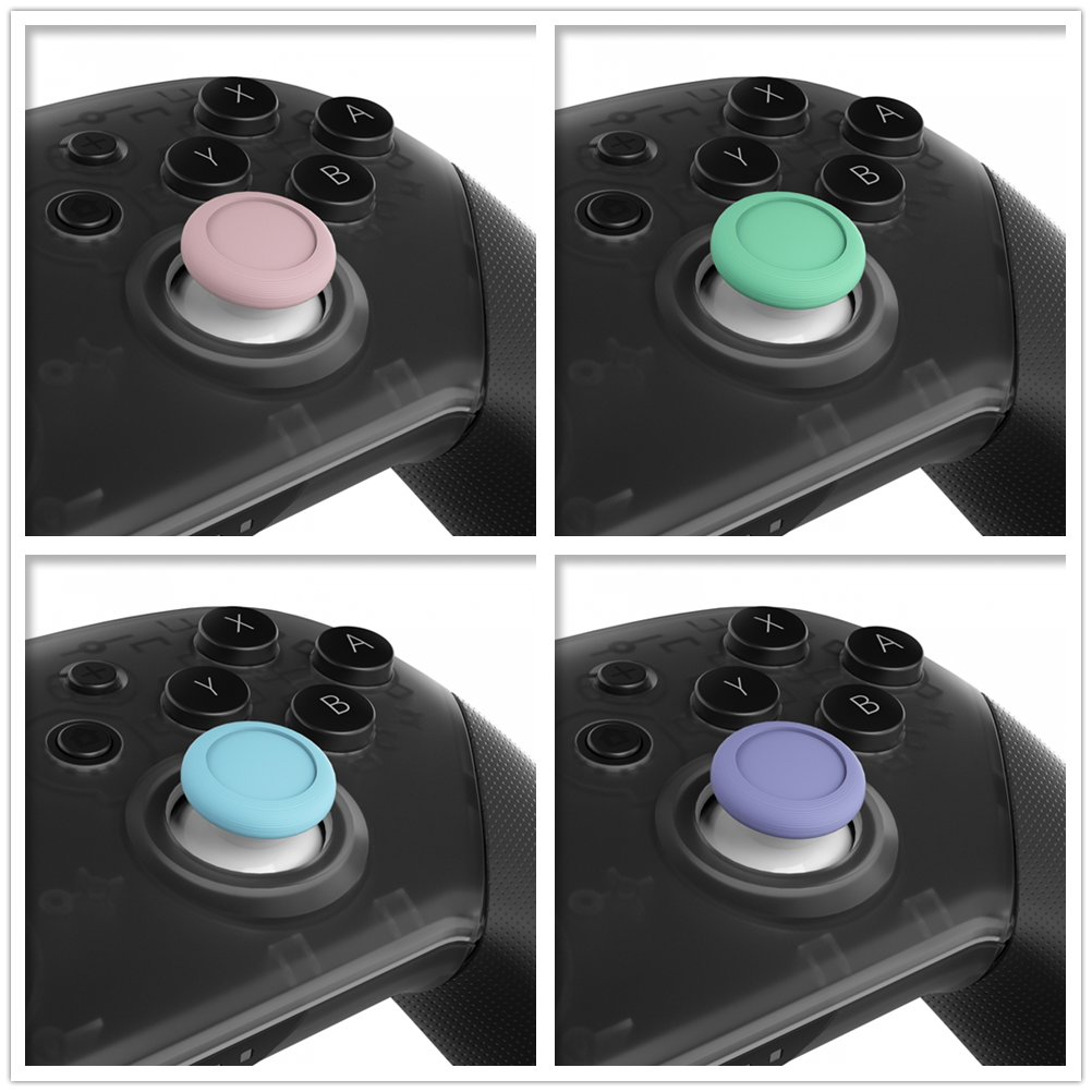 eXtremeRate 4 Pairs 3D Replacement Joystick Thumbsticks for Nintendo Switch Pro Controller - Cherry Blossom, Mint Green, Sky Blue & Light Violet | Enhanced Grip for Gaming, Perfect for Long Play Sessions & Competitive Gaming