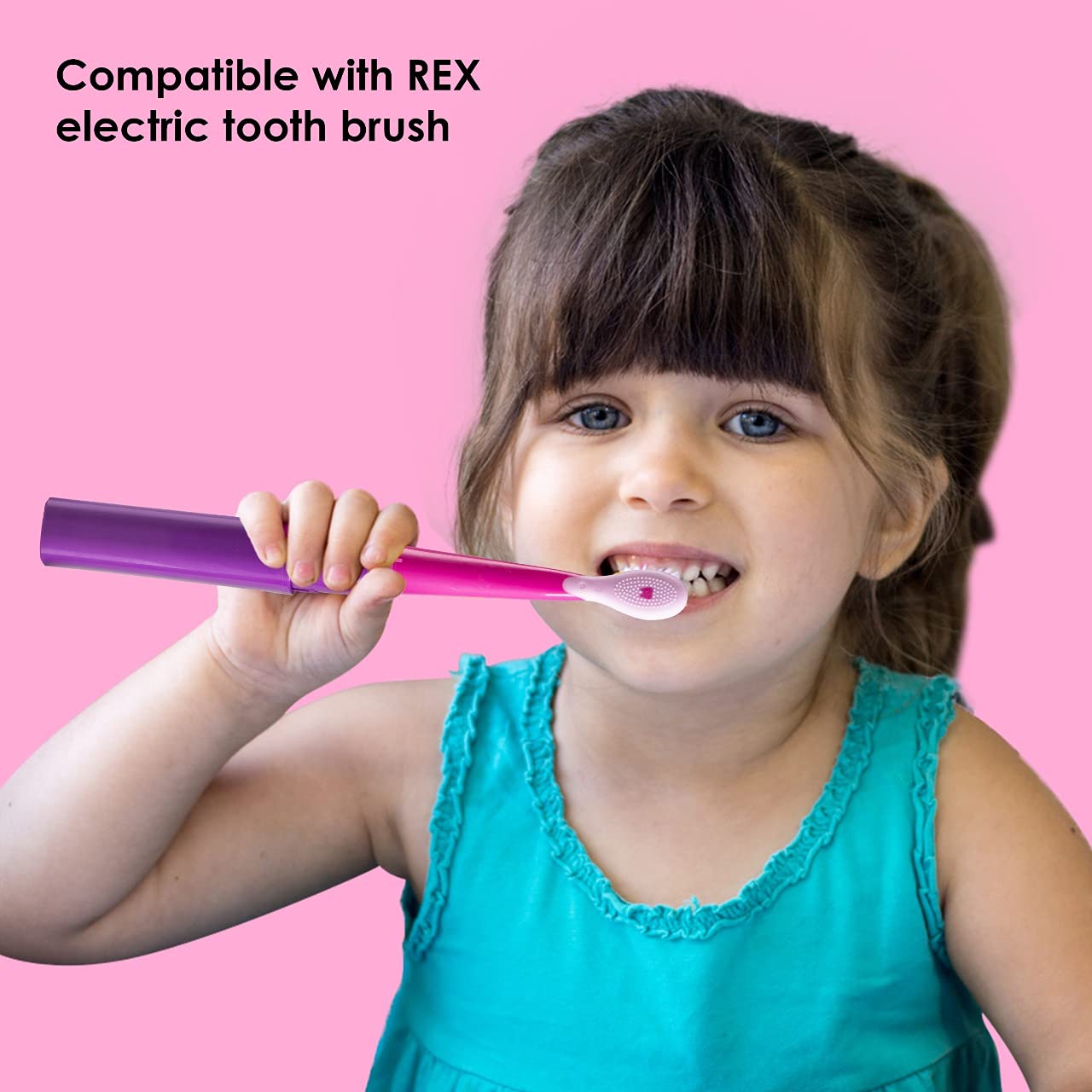 Agaro REX Replacement Brush Heads - 2 Pack Pink Refills for Electric Toothbrush | Perfect for Travel & Daily Oral Care