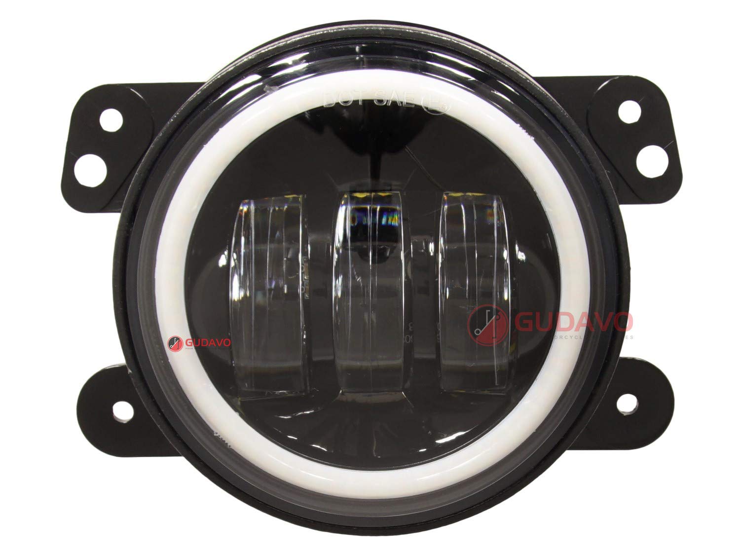 4 Inch Super Bright LED Fog Lights with DRL Halo Ring - Compatible with Jeep Wrangler Rubicon, Sport, Sahara, Unlimited, Hard Rock, Willys, Altitude, Dragon, X - Perfect for Off-Roading, Night Driving & Enhanced Visibility