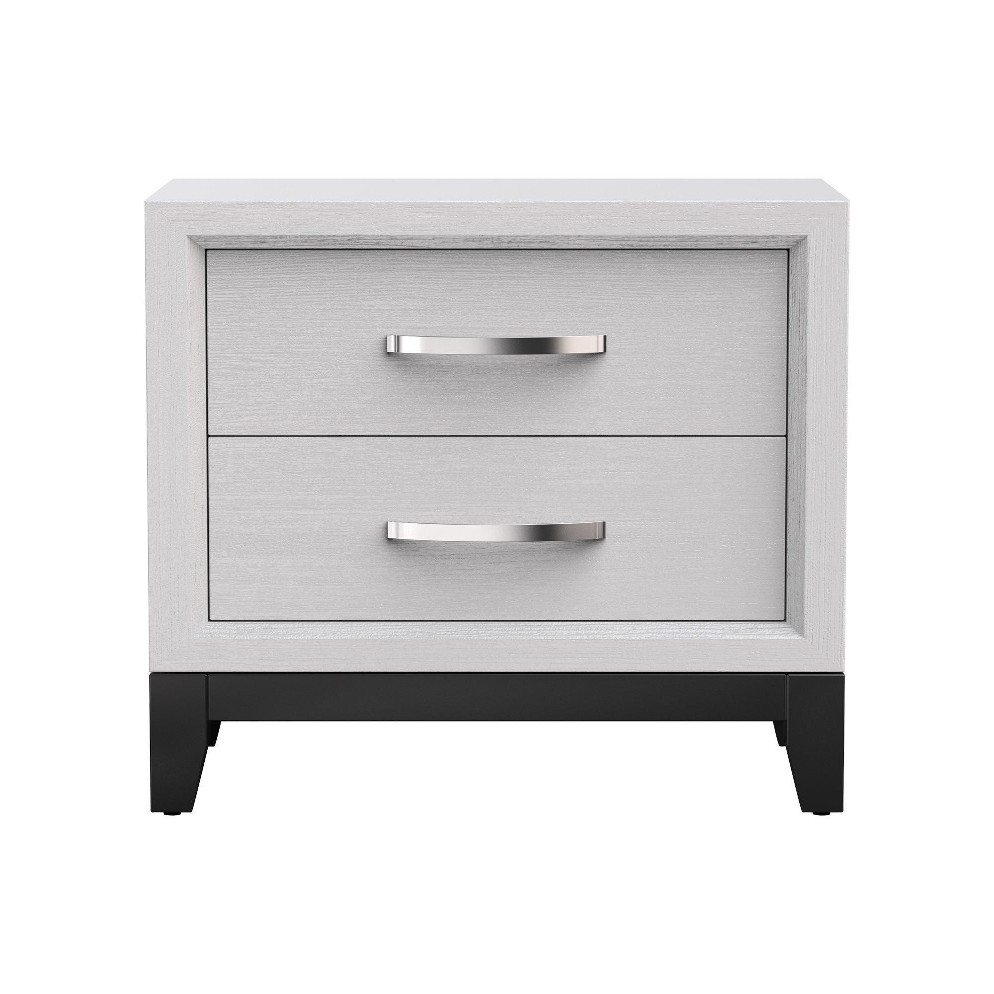 Lucien Modern Wood Nightstand with 2 Drawers - Solid Wood Bedside Table for Bedroom, Living Room & Office - Stylish Storage Furniture with Smooth Gliding Drawers