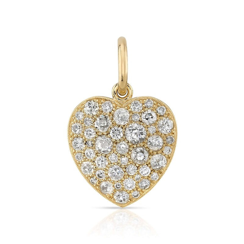 Single Stone Medium Cobblestone Heart Pendant Necklace - Elegant Jewelry Gift for Women, Perfect for Valentine's Day, Anniversary & Romantic Occasions