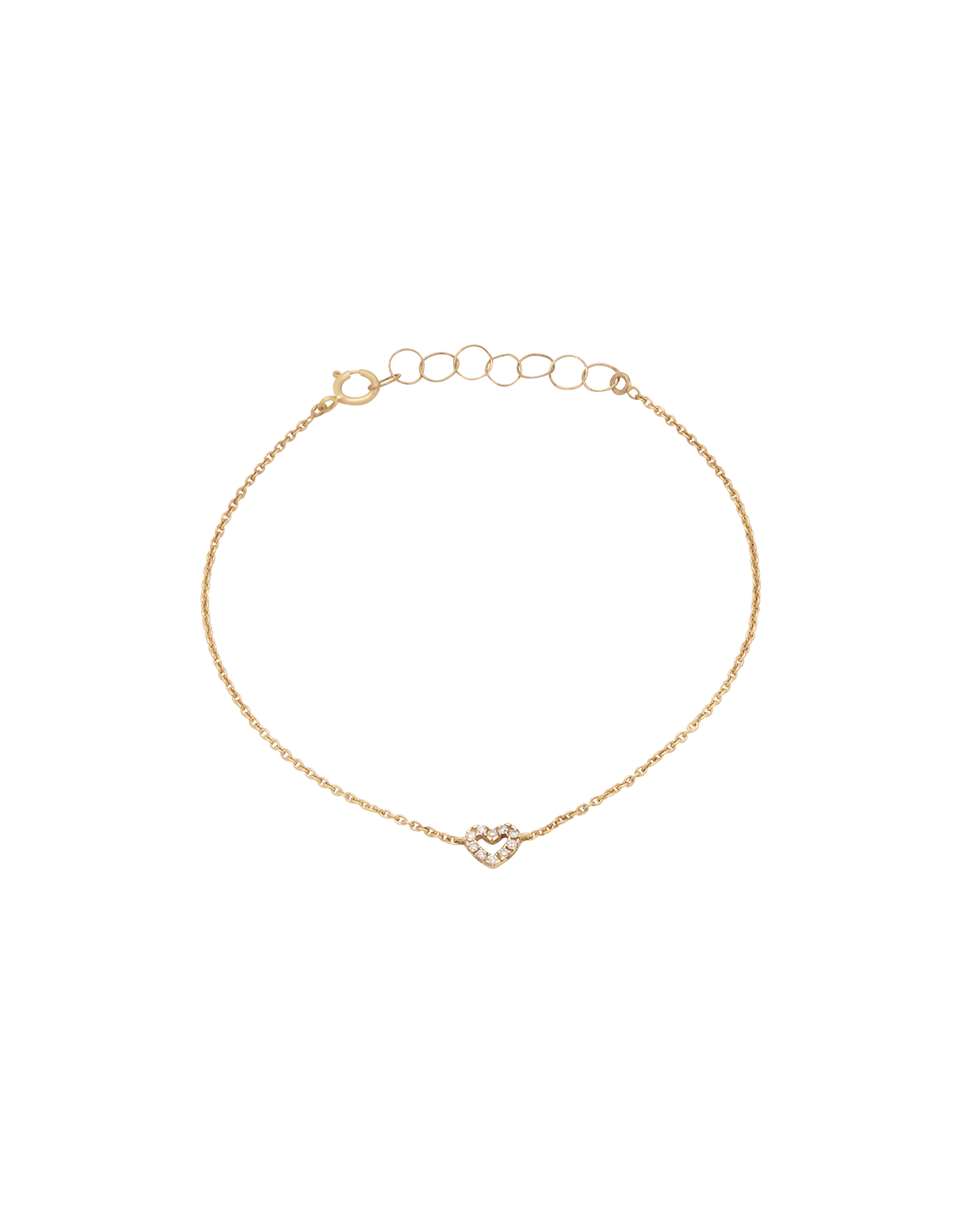 Solid Gold Diamond Heart Bracelet for Women - 14K Real Gold & Genuine Diamond Jewelry - Elegant Gift for Anniversary, Valentine's Day & Special Occasions