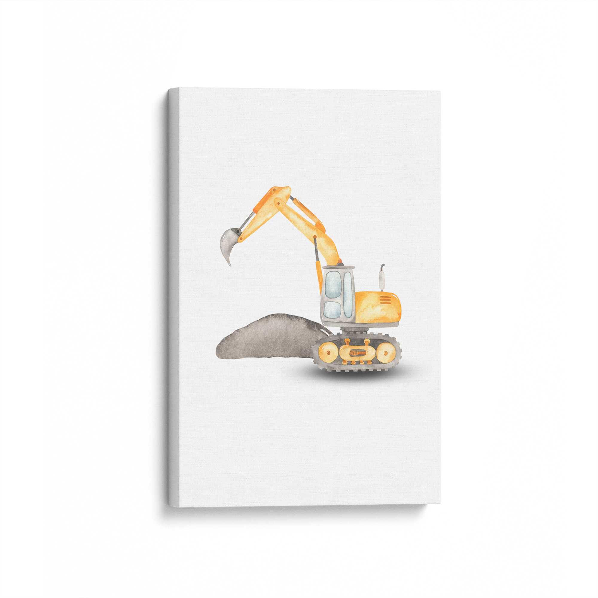 3-Piece Construction Vehicles Canvas Art Set - Dump Truck, Excavator & Bulldozer Wall Decor for Kids Room, Nursery & Playroom