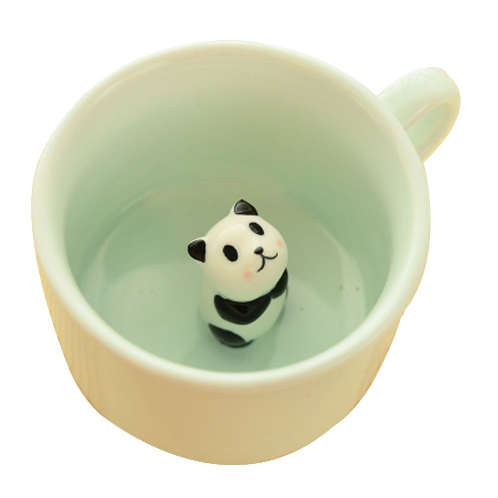 Black Temptation Cute Panda Cartoon Ceramic Mug Coffee Cup - 12oz Insulated Tea Cup with Lid, Perfect for Home, Office & Gifts - Funny Panda-Themed Drinkware for Coffee, Tea & Hot Chocolate Lovers