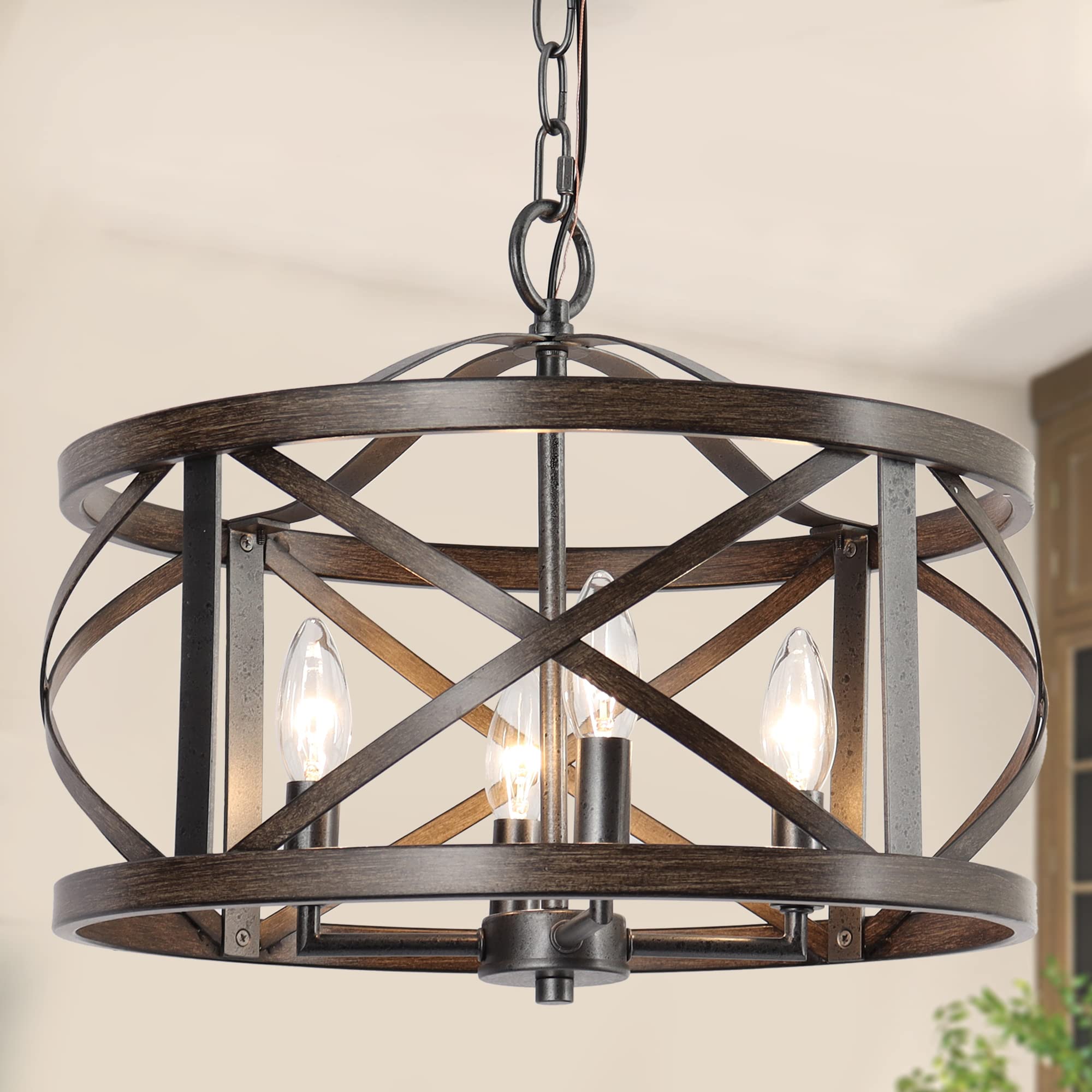 Rustic Farmhouse Chandelier - 15.5