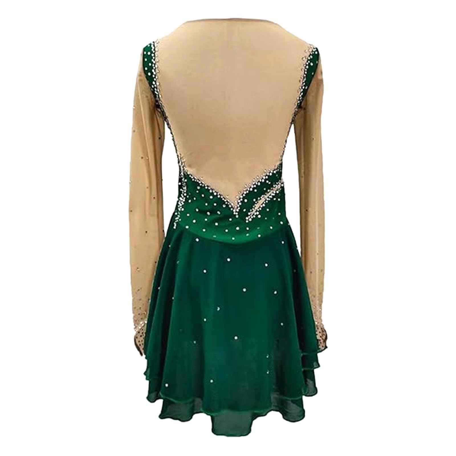 Elegant Figure Skating Dress for Girls & Women - Sparkling Rhinestone Ballet Dance Wear for Competition & Performance | Perfect for Ice Skating, Ballet Recitals & Dance Shows