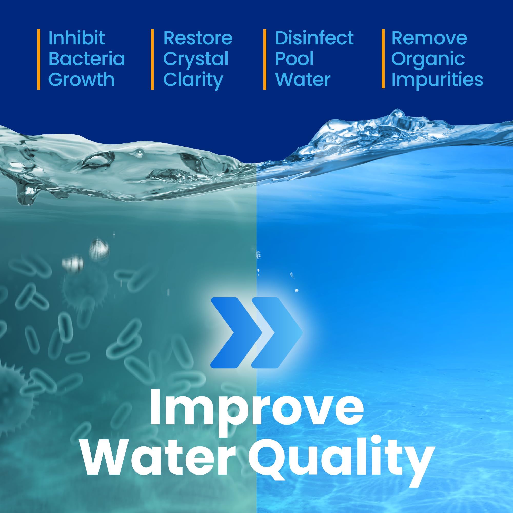 68% Calcium Hypochlorite Pool Shock - 50 lbs Chlorine Granules for Inground & Above Ground Swimming Pools | Fast-Acting Water Treatment for Saltwater & Freshwater Pools | Ideal for Weekly Maintenance & Algae Prevention