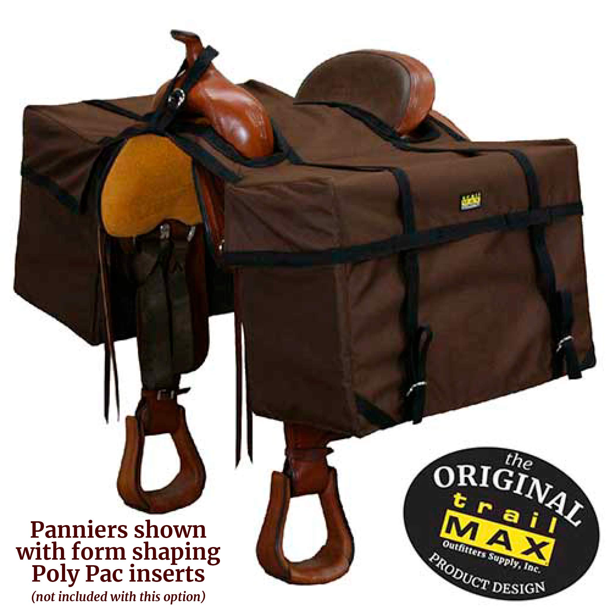 TrailMax Durable Over-The-Saddle Pannier Bags for Western Riding Saddles - Perfect for Hunting, Camping & Horse Packing Gear - Heavy Duty Brown Saddlebags for Equestrian Adventures & Outdoor Exploration