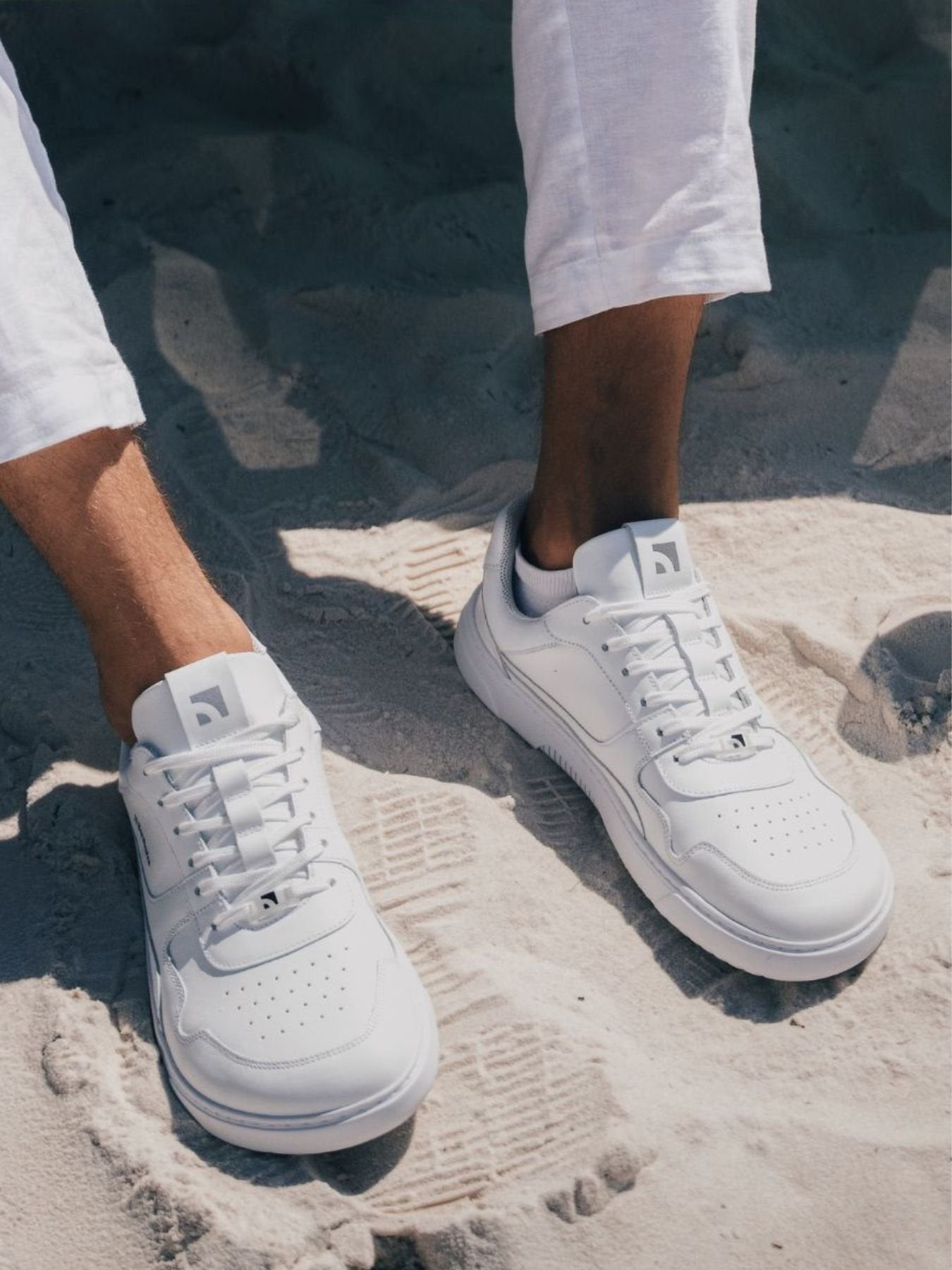 Barefoot Sneakers Barebarics Zing - All White Genuine Leather Minimalist Shoes for Men & Women | Perfect for Running, Gym & Everyday Comfort