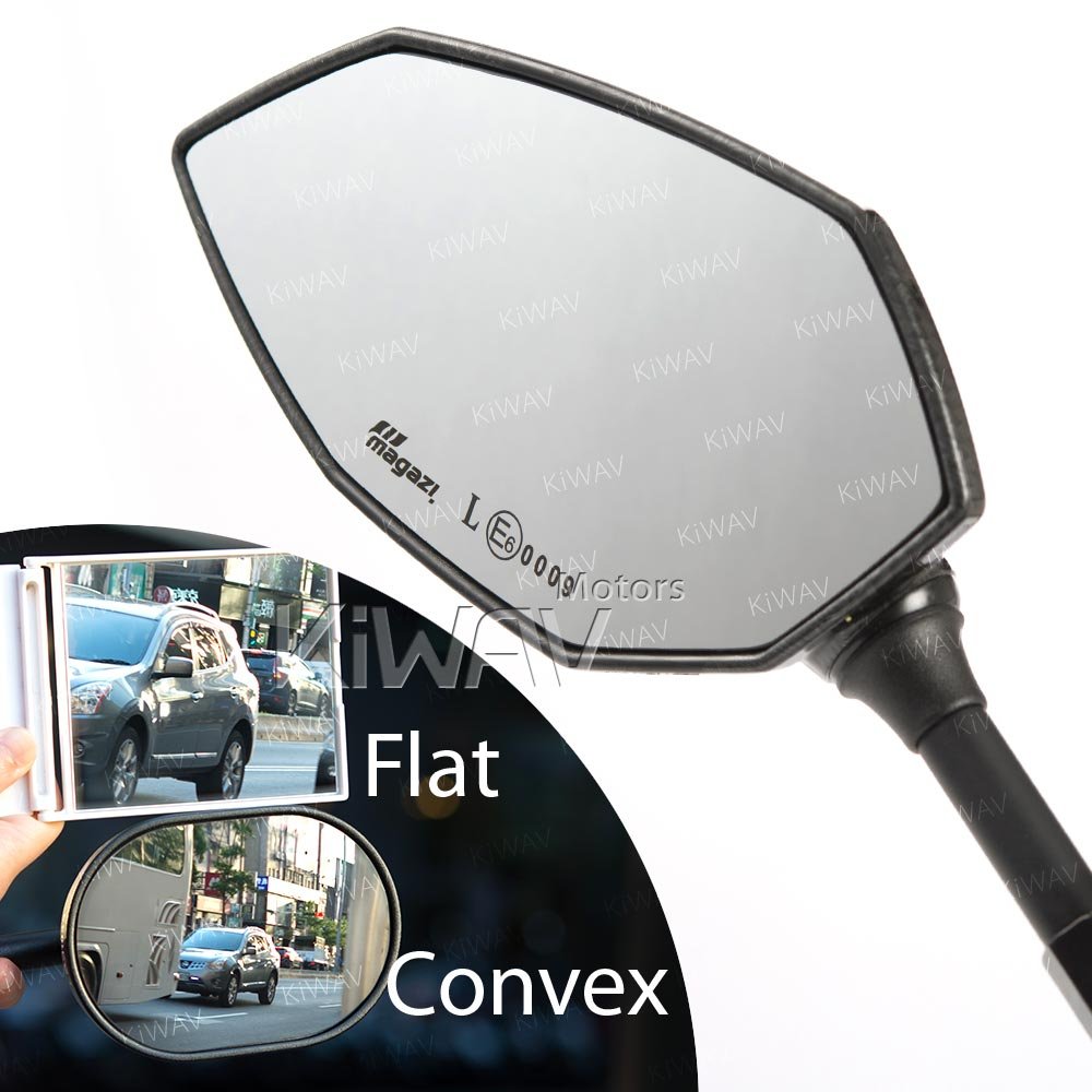 KiWAV Lucifer Carbon Fiber Motorcycle Mirrors - Dual LED Waterproof Turn Signals with Sequential Effect (10mm 1.5 Pitch) - Compatible with BMW R1200GS, R1250GS - Enhanced Visibility for Night Riding & Urban Commuting