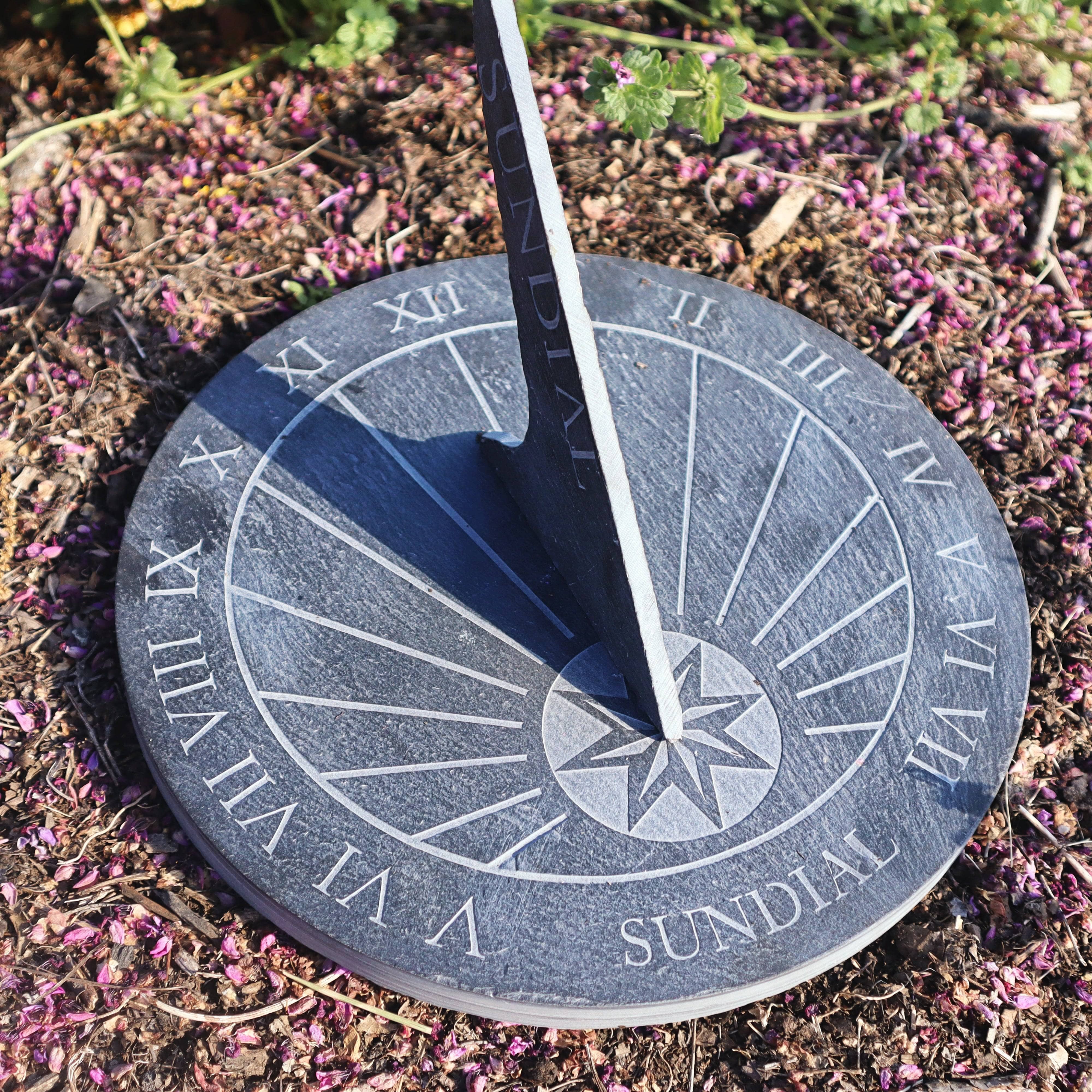 Slate Sundial - Premium Outdoor Garden Decor & Unique Solar Timepiece for Patio, Yard, and Landscape Design | Perfect for Nature Lovers & Historical Enthusiasts