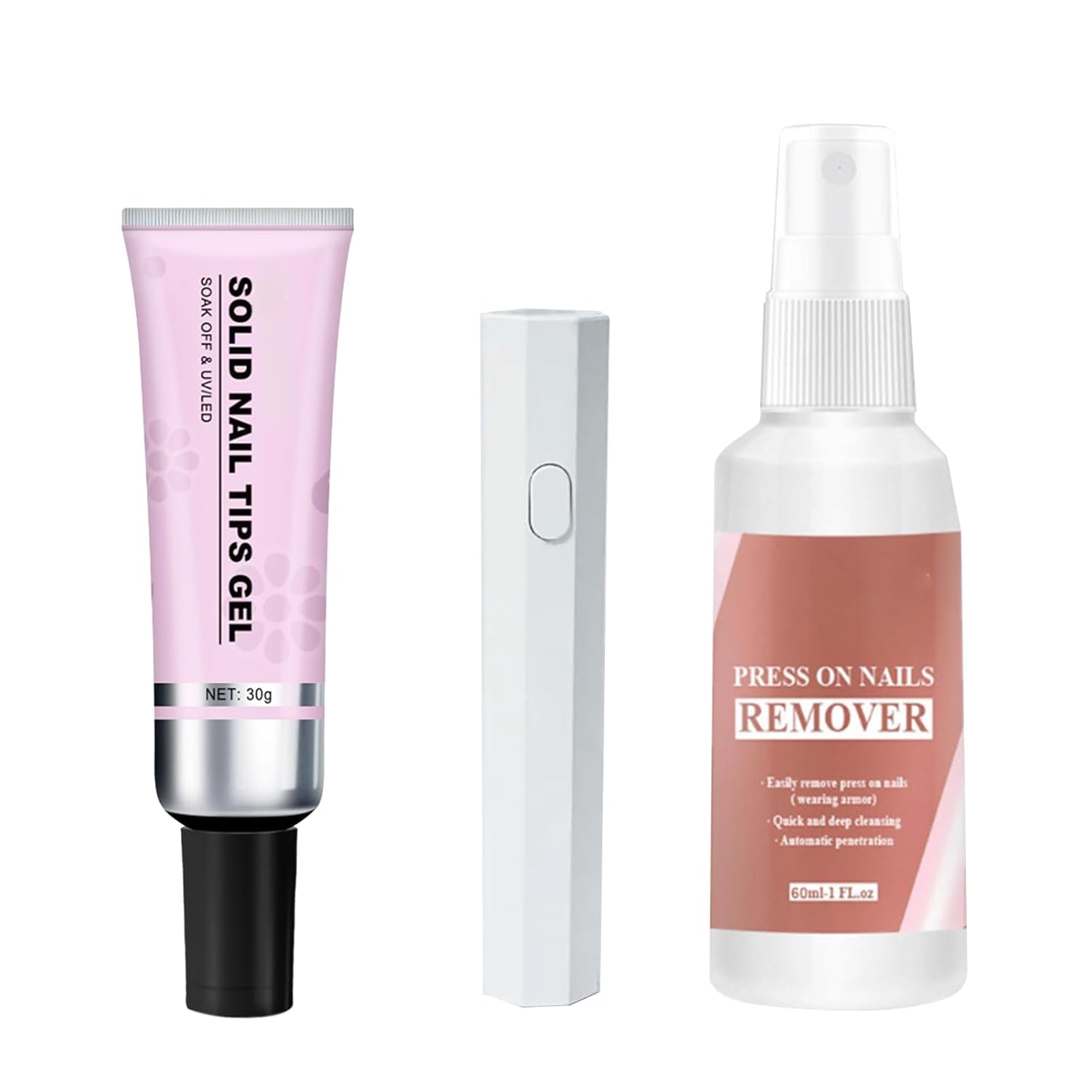 Magic Solid Nail Glue Kit - 3-in-1 Strong Adhesive for Press-On & Acrylic Nails - Salon & DIY Use