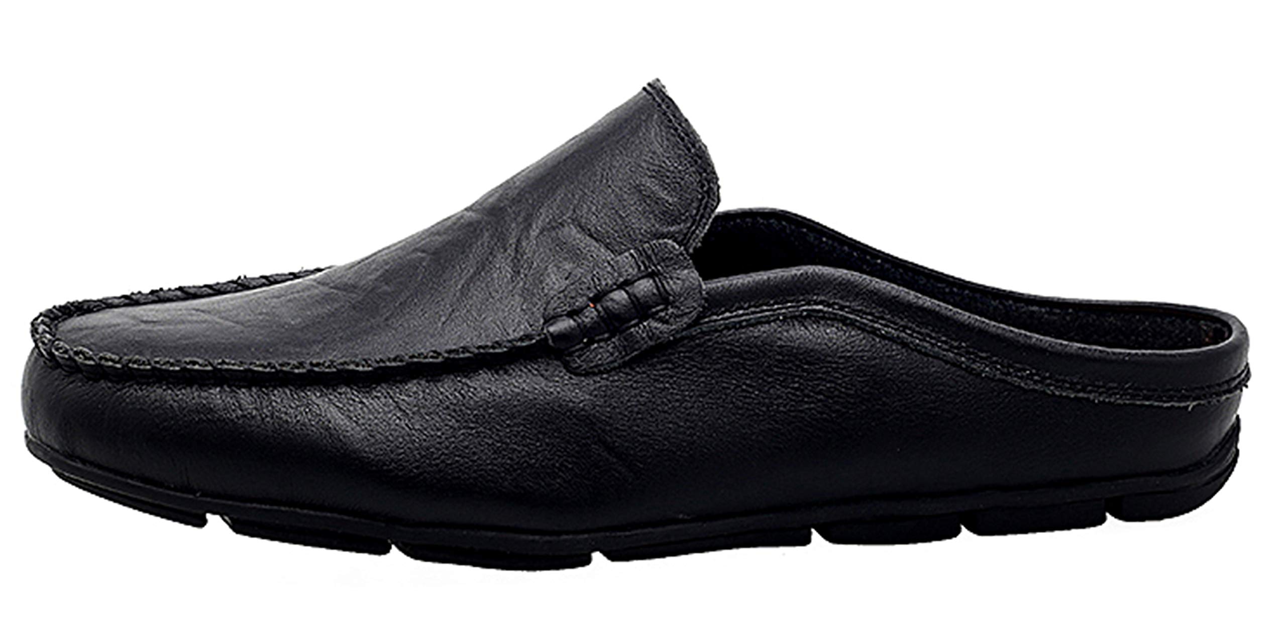 Men's Breathable Leather Mules Clogs - Slip-On Casual Loafers with Punching Design | Perfect for Home, Office & Outdoor Wear