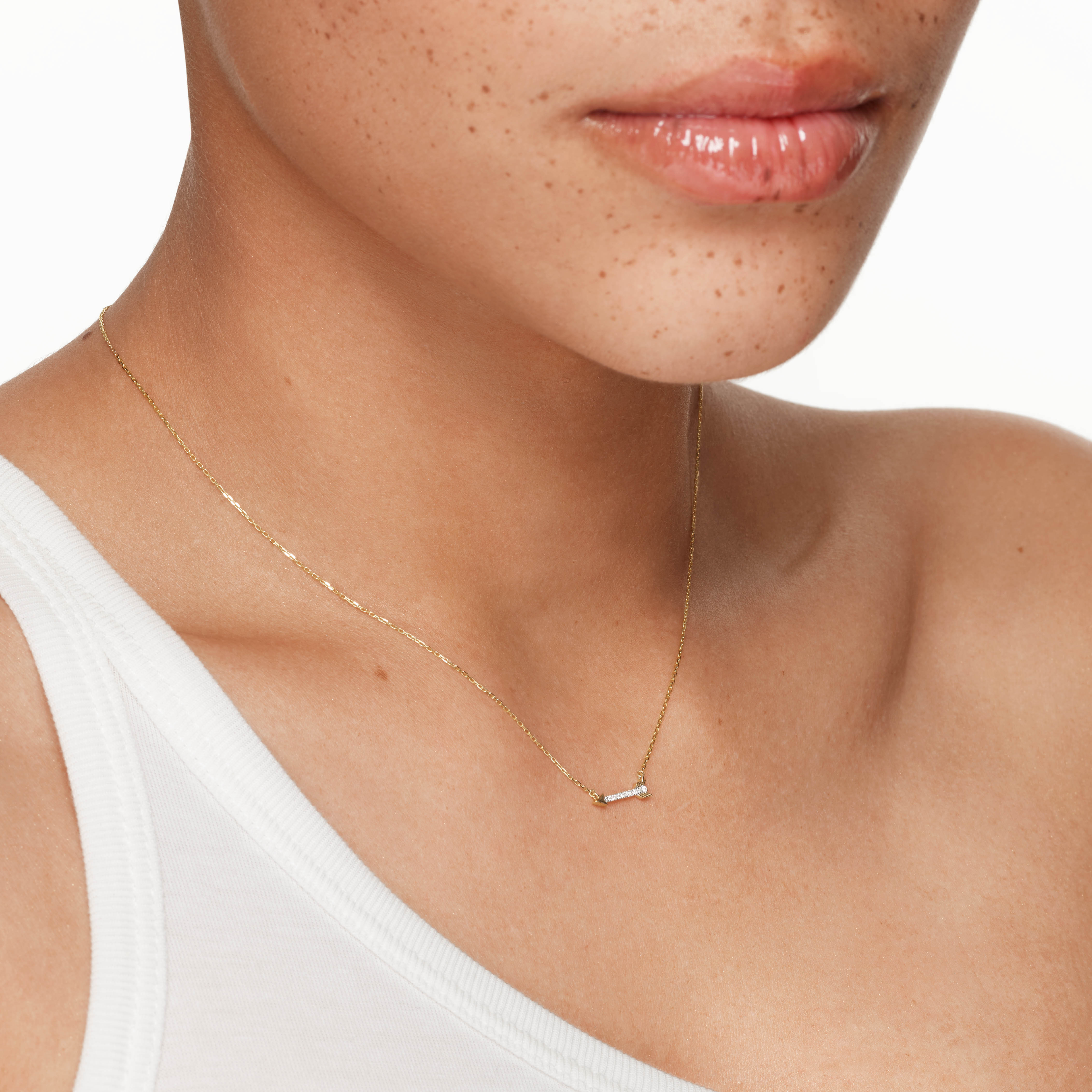 10k Gold Diamond Arrow Necklace for Women - Elegant Jewelry Gift for Birthday, Anniversary & Valentine's Day | Perfect for Everyday Wear & Special Occasions