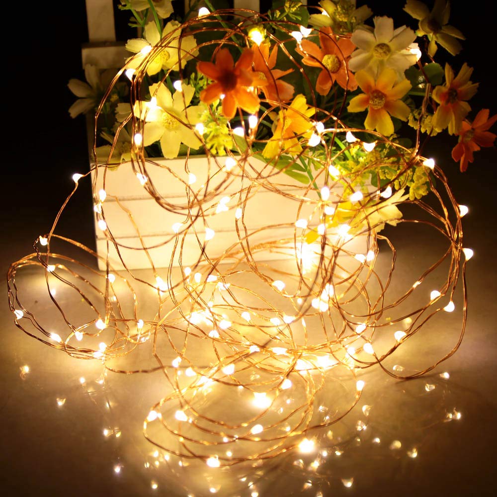 Ariceleo 2-Pack LED Fairy Lights - 5m Warm White for Bedroom, Wedding & Party Decor