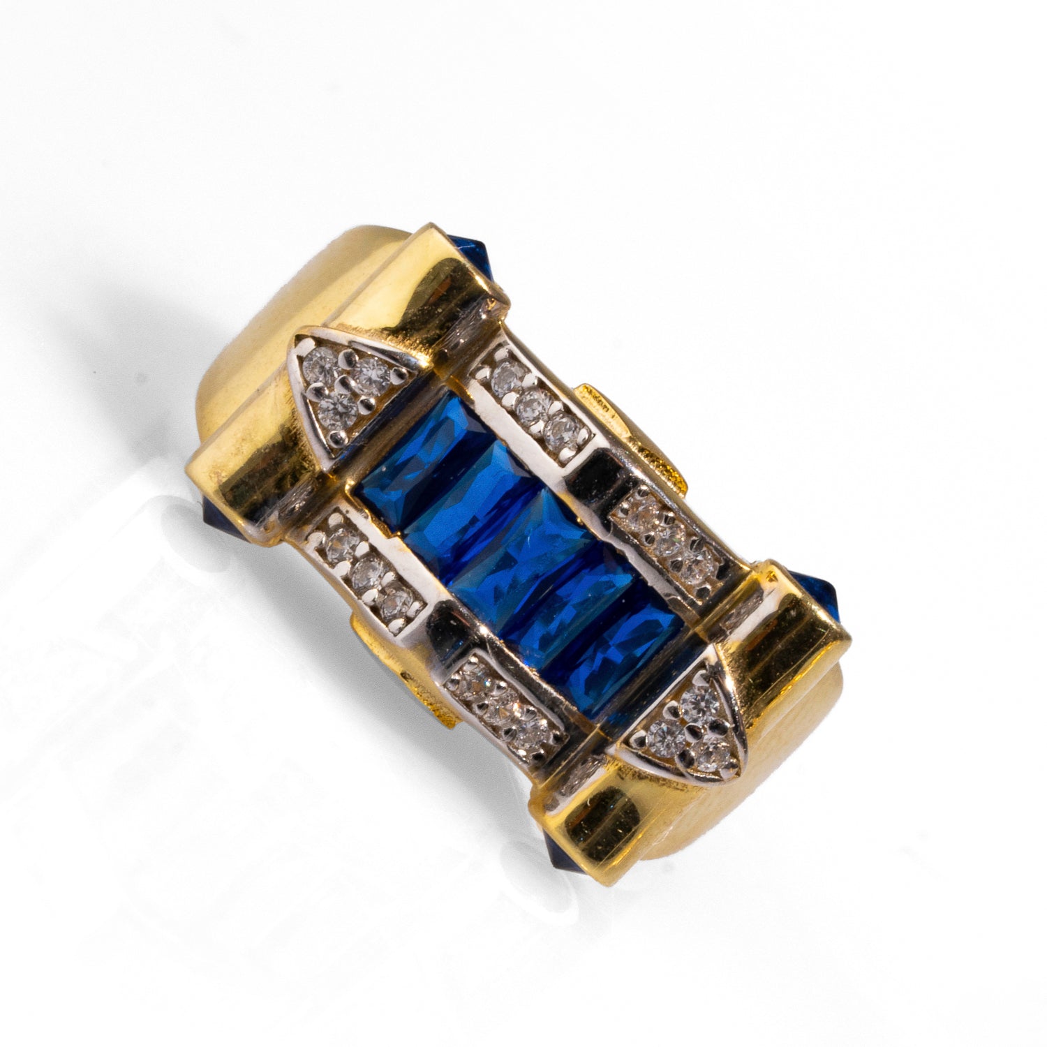 Elegant Sapphire & Diamond 14K Gold Adjustable Statement Ring for Women | Perfect for Weddings, Parties & Special Occasions