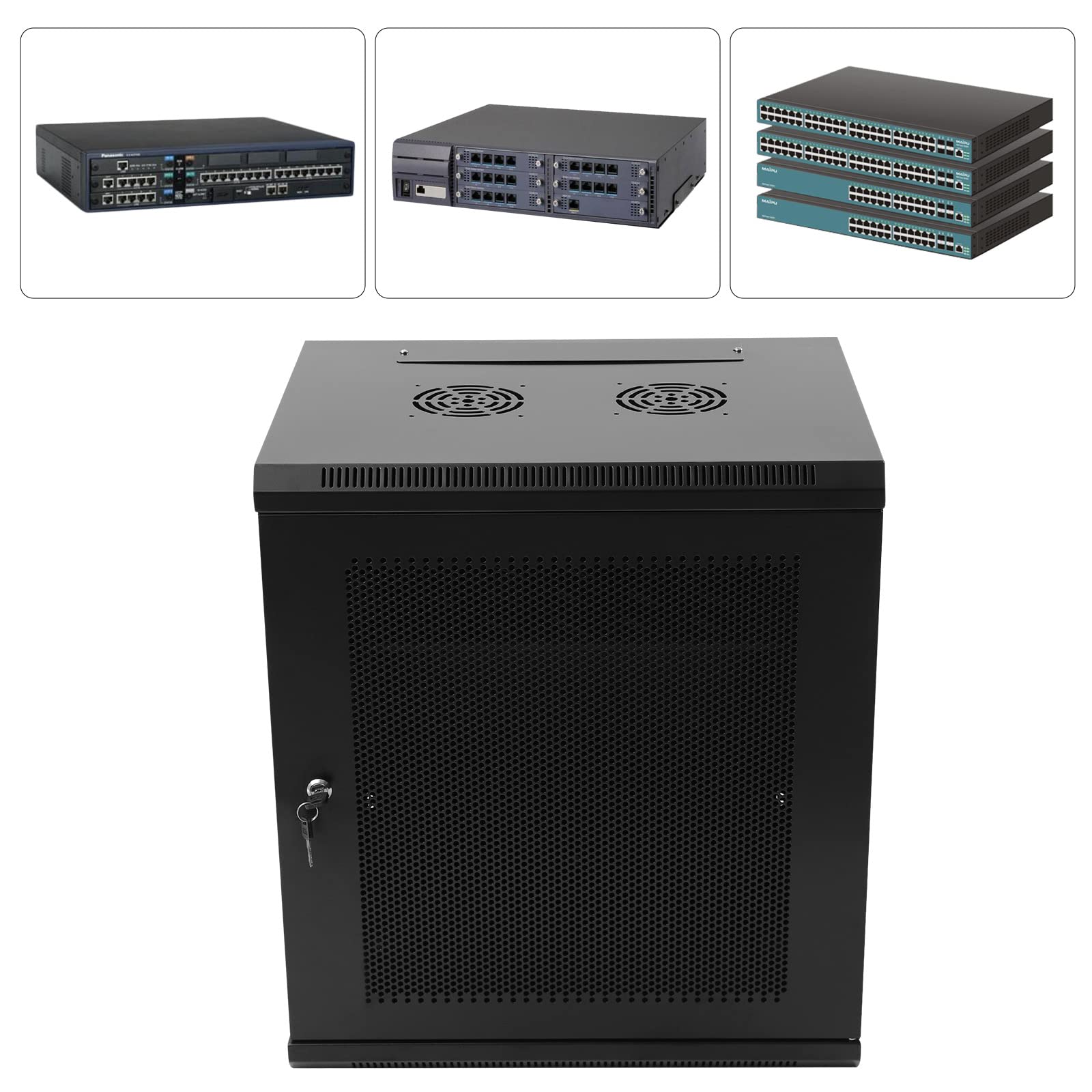 12U Wall Mount Server Rack - Heavy Duty Network Cabinet (132lbs Capacity) for Data Centers