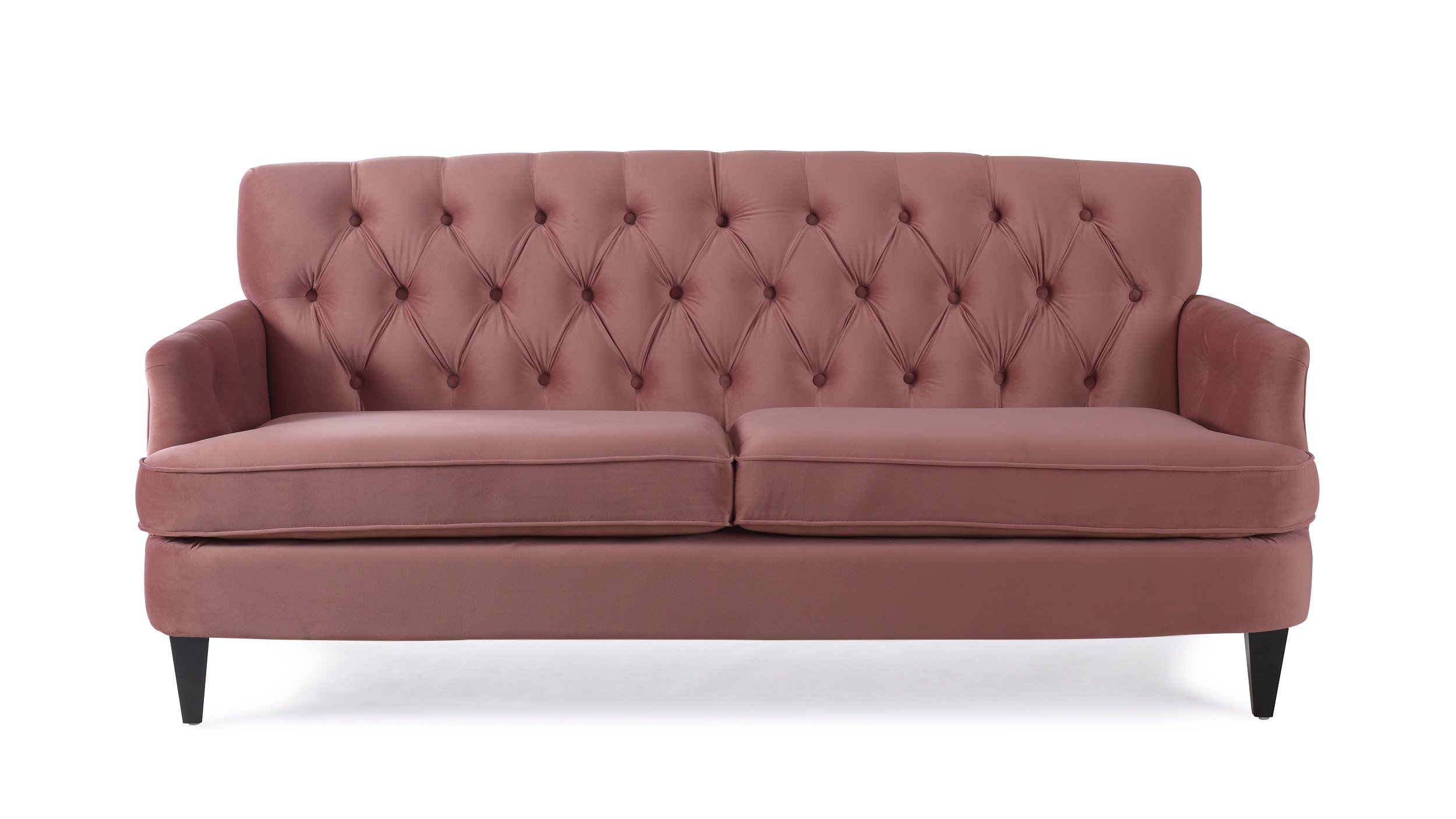 Jennifer Taylor Home Kelly Sofa - Modern Upholstered Loveseat in Ash Rose | Perfect for Living Rooms, Apartments & Cozy Spaces