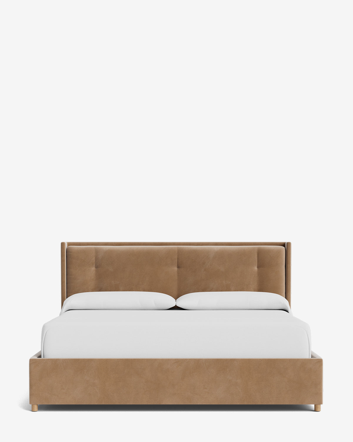 Low Profile Ria Bed Frame with Minimalist Headboard - Perfect for Small Spaces, Modern Bedrooms & Studio Apartments