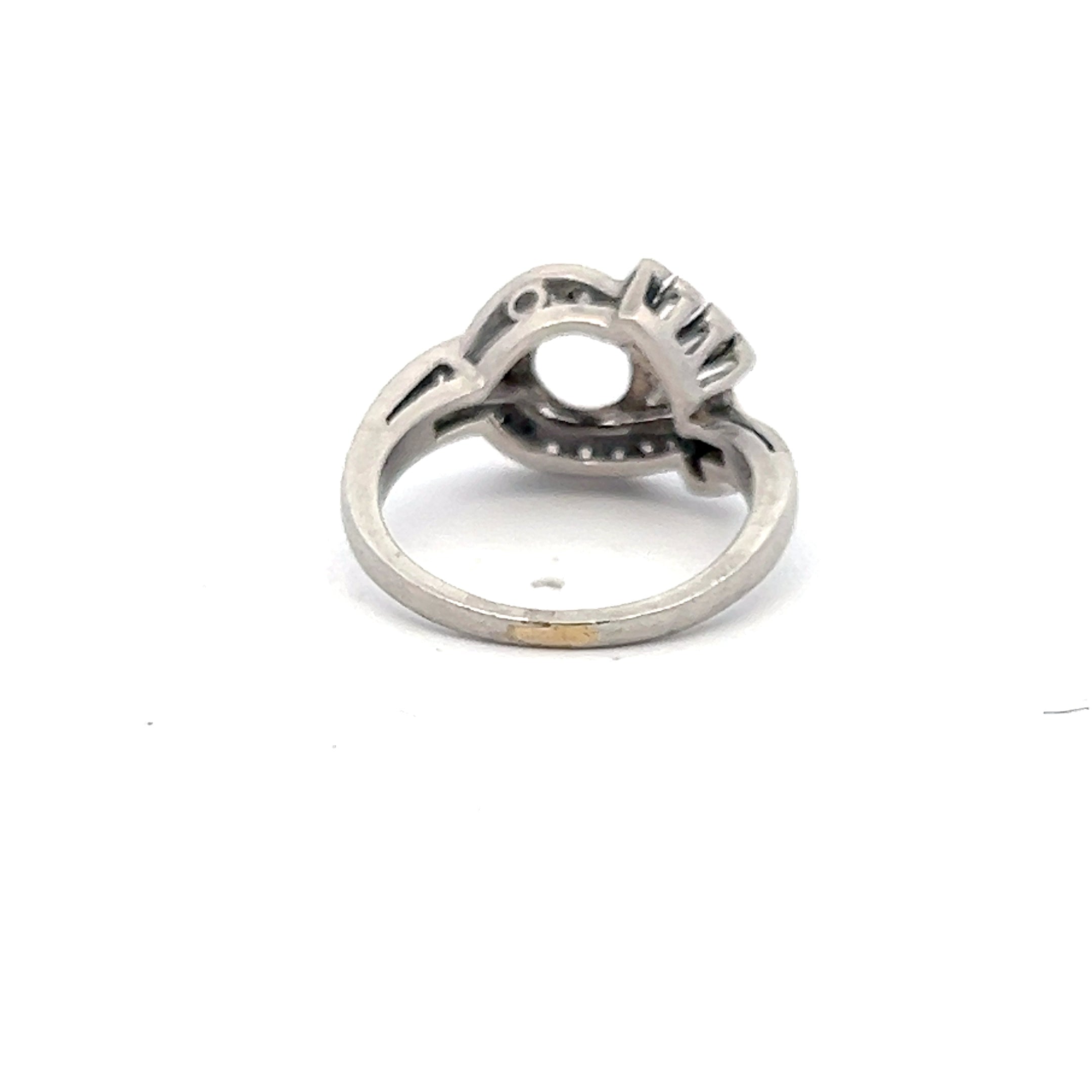 0.35 Carat Tapered Baguette & Round Diamond Platinum Semi Mount Ring - Elegant Bridal Jewelry for Engagement & Wedding Bands