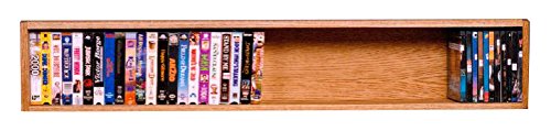 108-4W Oak Wood Storage Cabinet for Books, DVDs & VHS - 24