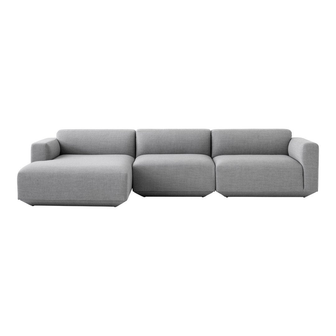 Develius Models E & F 3-Seater Sofa with Chaise Lounge - Modern Living Room Furniture for Small Spaces, Comfortable Sectional Couch for Apartments, Home Theater, and Family Gatherings