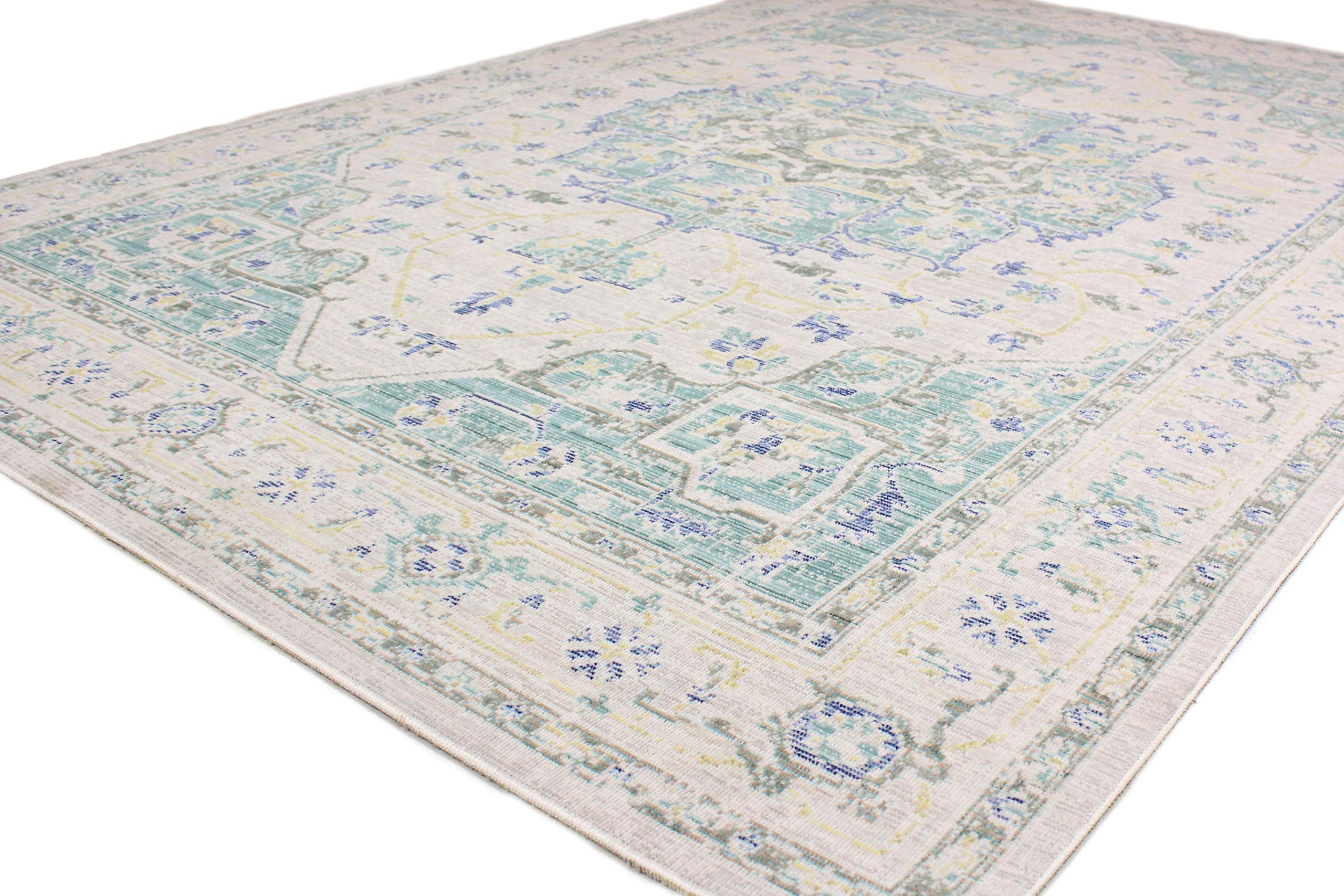 Bashian Collection Area Rug - Premium Power Loom Polyester - Non-Slip Runner Rug for Entryway, Living Room, Bedroom - 8.6’ x 11.6’ Beige - Soft & Durable Home Decor for Modern Houses & Apartments