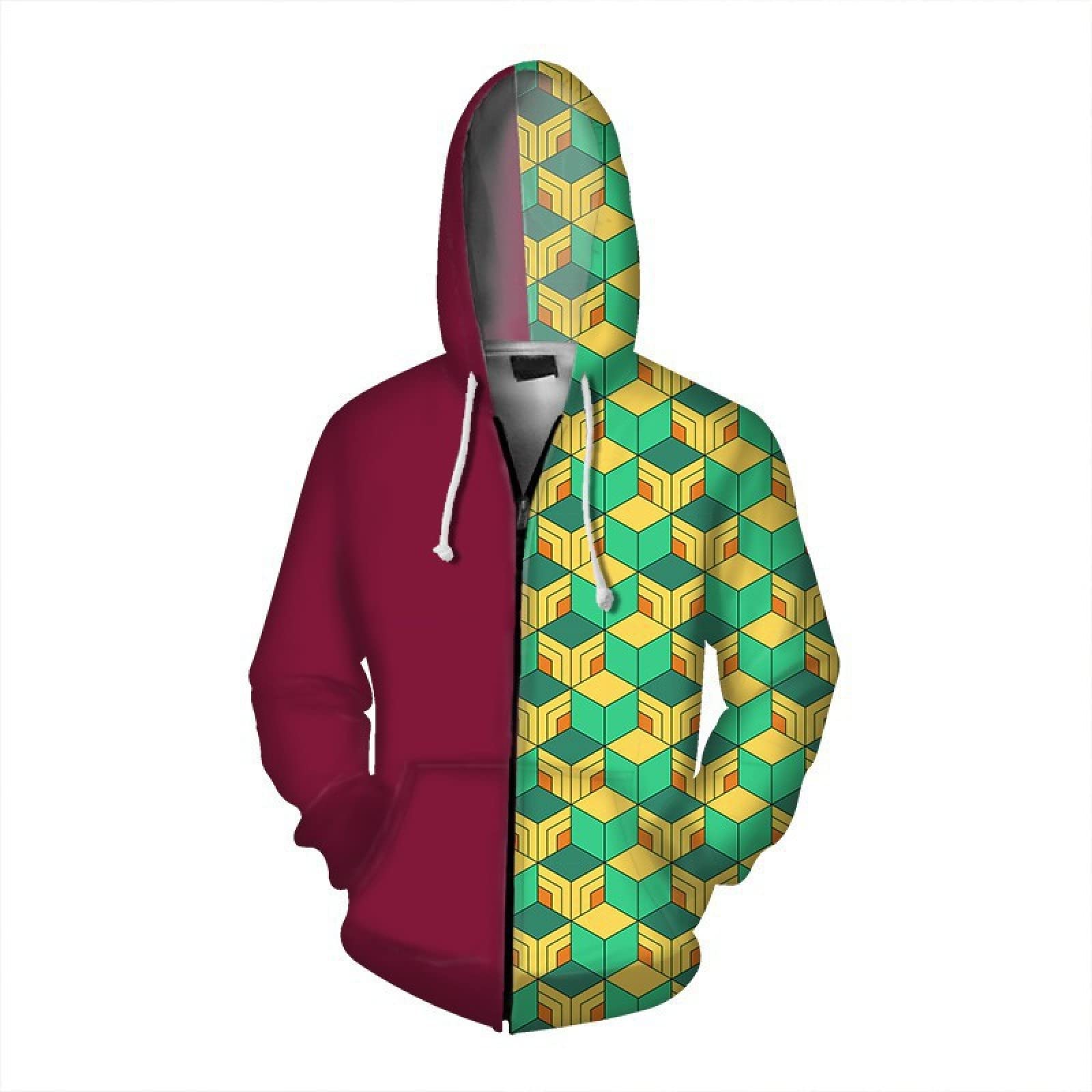 Men's Anime Demon Slayer Hoodie - Pullover Manga Sweatshirt with Hood, Long Sleeve Casual Sweater for Adults & Teens | Perfect for Cosplay, Anime Conventions & Streetwear Fashion