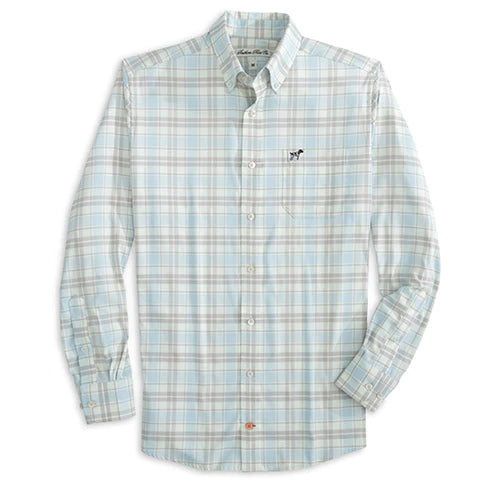 Southern Point Co. Hadley Luxe Lite Button Down Shirt - Anchor Down Plaid - Lightweight & Comfortable for Work, Travel & Casual Wear