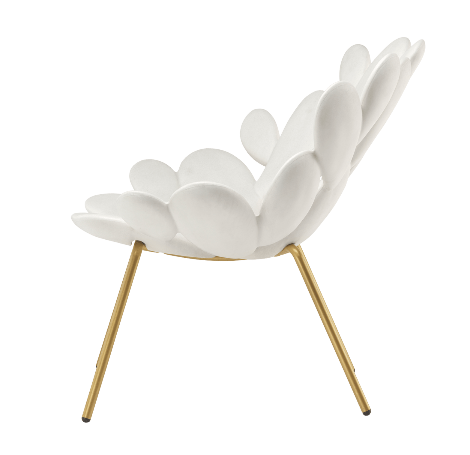 Qeeboo Filicudi Armchair with Brass Frame - Modern Luxury Lounge Chair for Living Room, Office & Hotel Decor