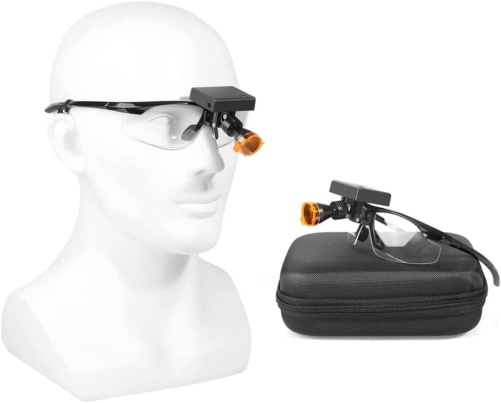 5W LED Dental Headlight with Glasses - All-in-One Optical Filter Set for Dental Loupes | Perfect for Dentists, Orthodontists & Oral Surgeons During Procedures