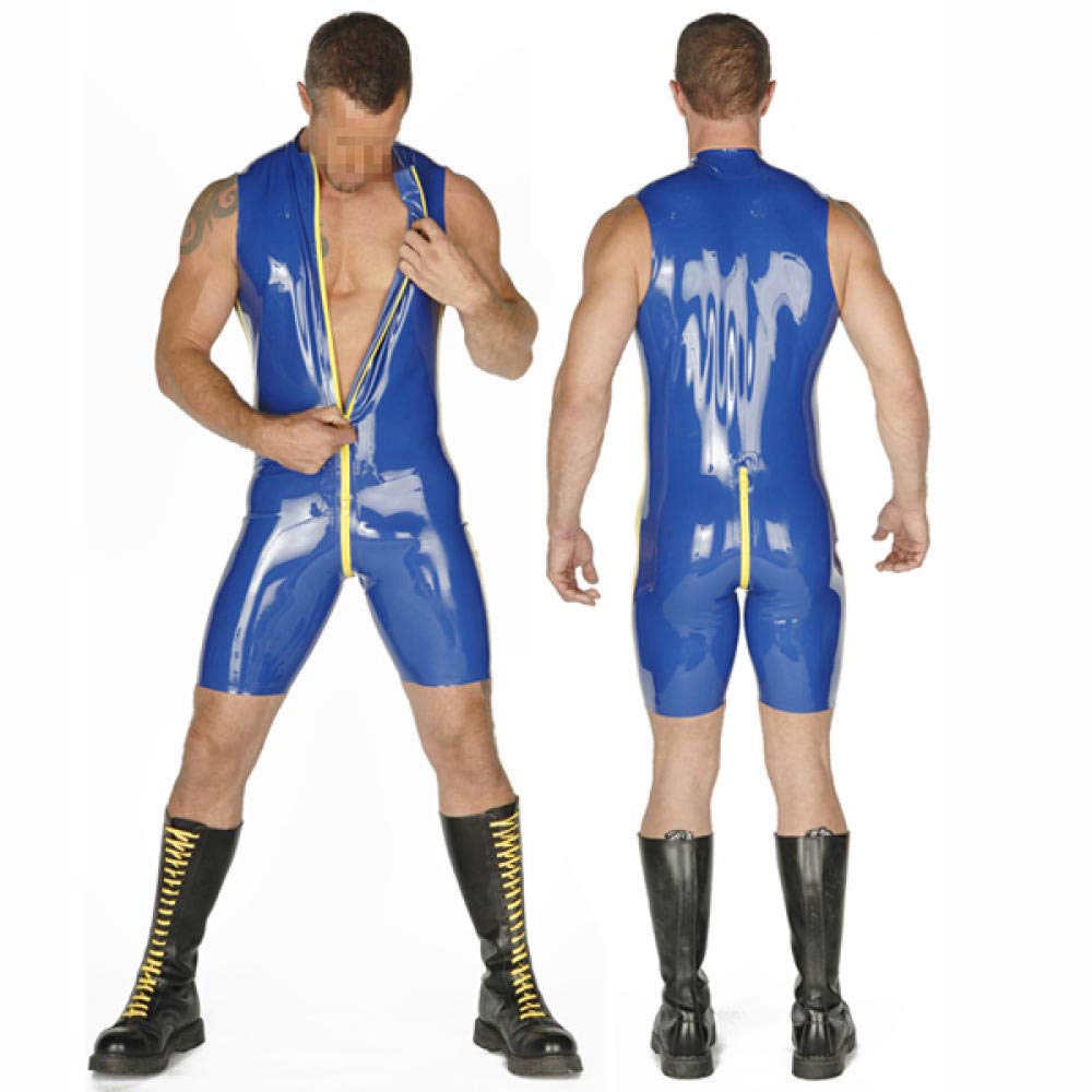 Men's Latex Jumpsuit - Sexy 0.6MM Thickness Latex Catsuit & Leotard for Fetish, Cosplay & BDSM Wear | Perfect for Halloween, Role Play & Nightclub Outfits