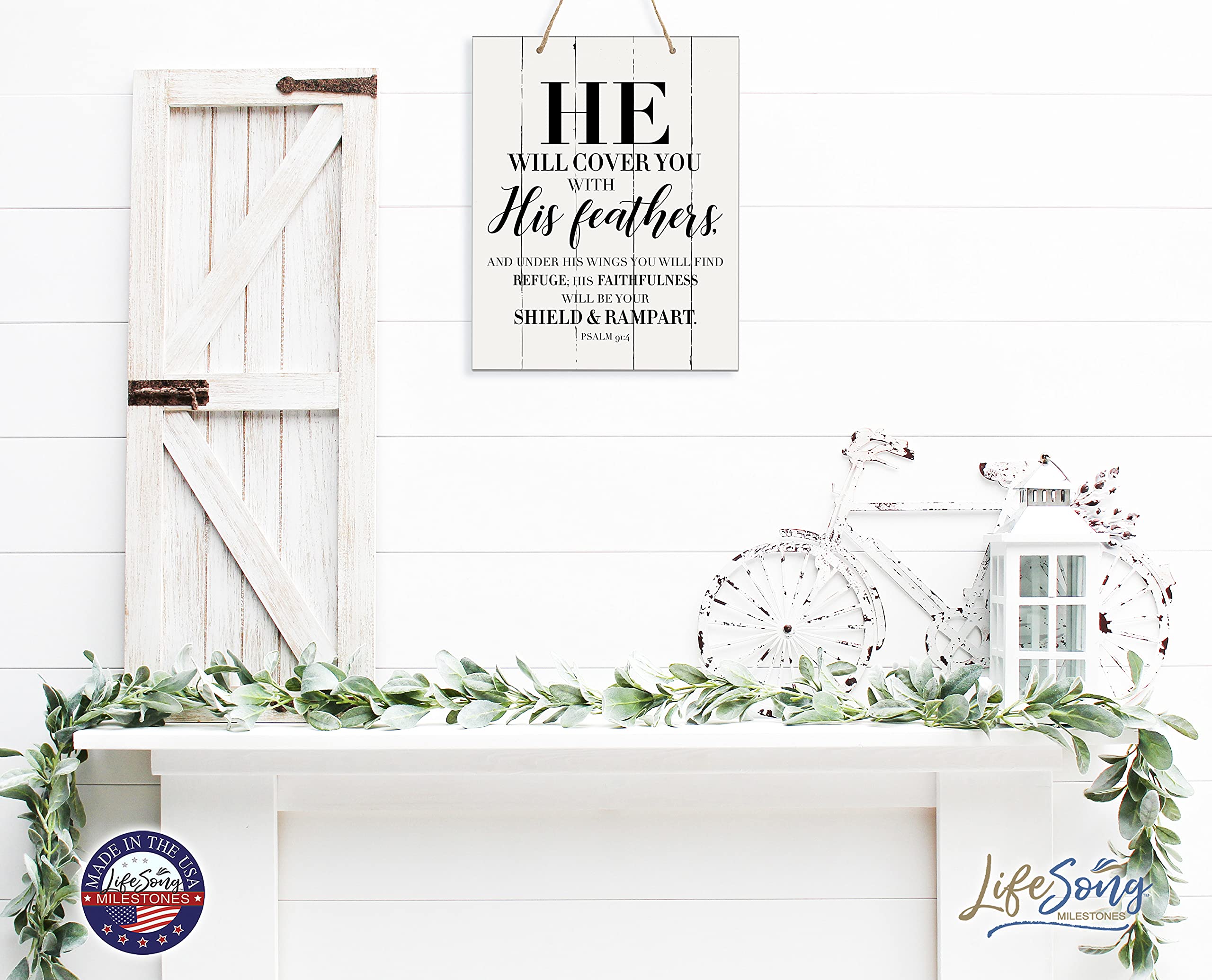 LifeSong Wooden Wall Sign 12x15 - Bible Verse Decor for Couples & Housewarming Gifts