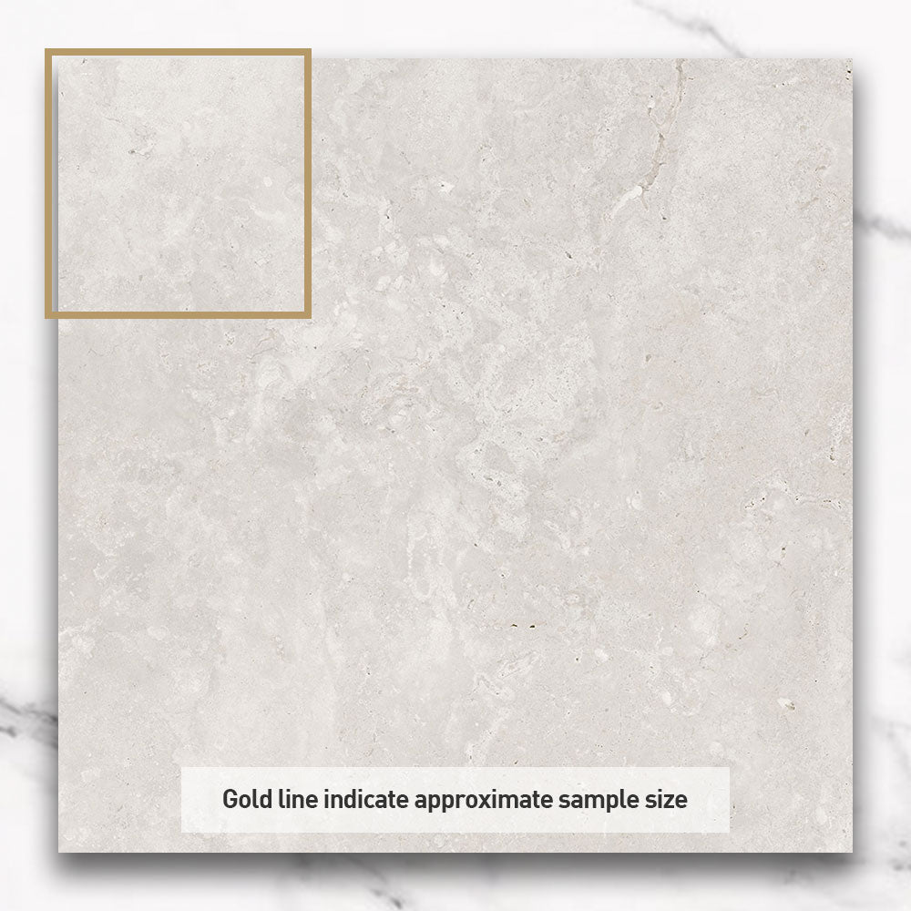 Cantabria White 300x300mm Matte Porcelain Tiles - Travertine Look Floor & Wall Tile for Bathroom, Kitchen & Living Room
