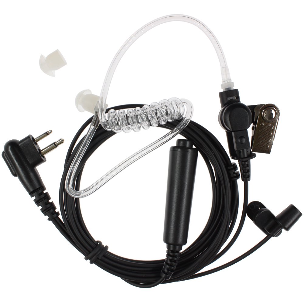 3 Wire Pro Covert Acoustic Tube Earpiece Headset with Mic for Motorola Radio 2-Pin (CLS1110, CLS1410, CLS1413, CLS1450, CLS1450C) - Ideal for Security, Surveillance & Discreet Communication