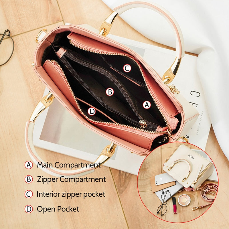 Premium Women's Split Leather Handbags - Fashionable Crossbody & Shoulder Bags for Work, Travel & Everyday Use