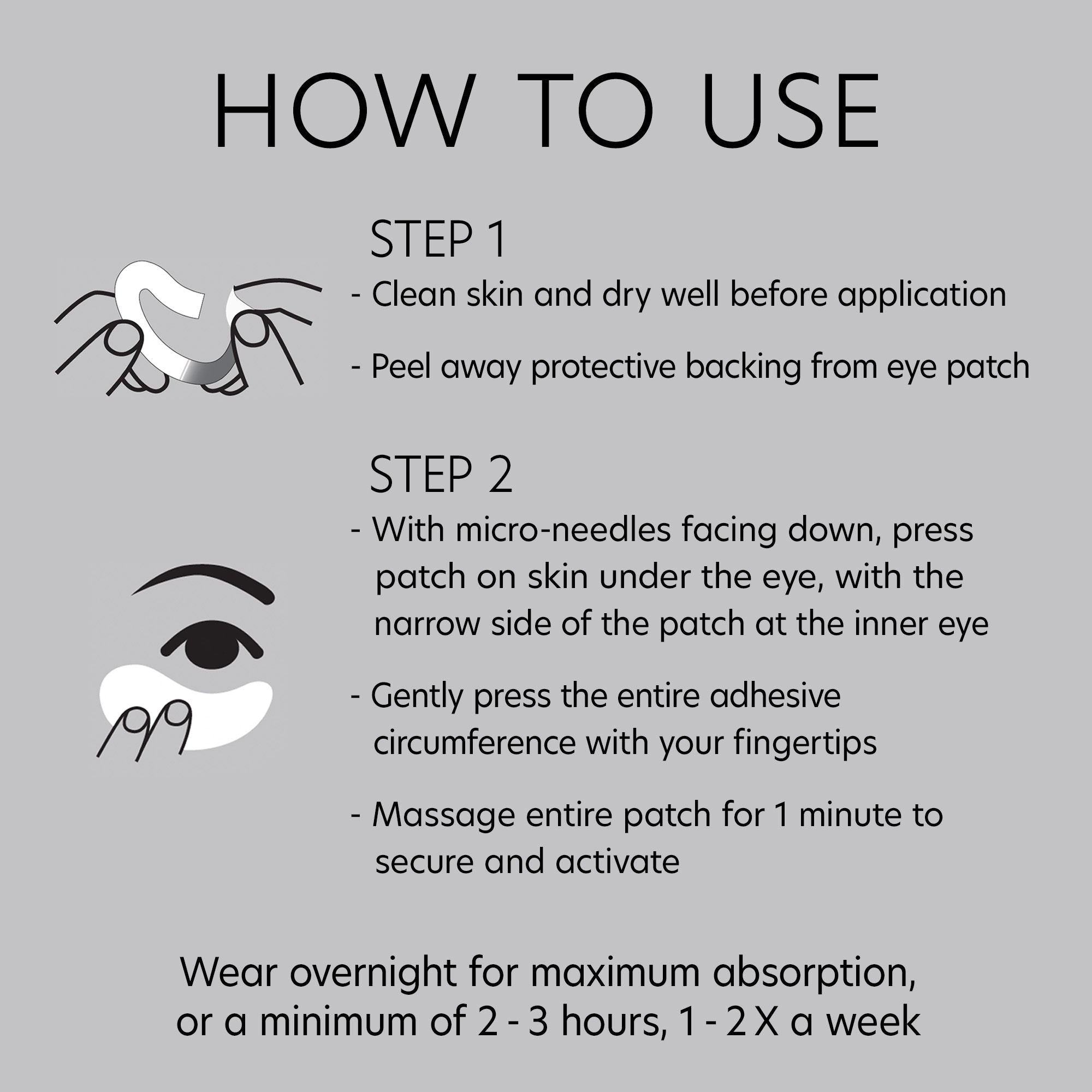 Hyaluronic Acid Microneedle Eye Patches for Dark Circles & Wrinkles - Under Eye Treatment for Puffiness & Fine Lines - Perfect for Night Routine & Travel Skincare