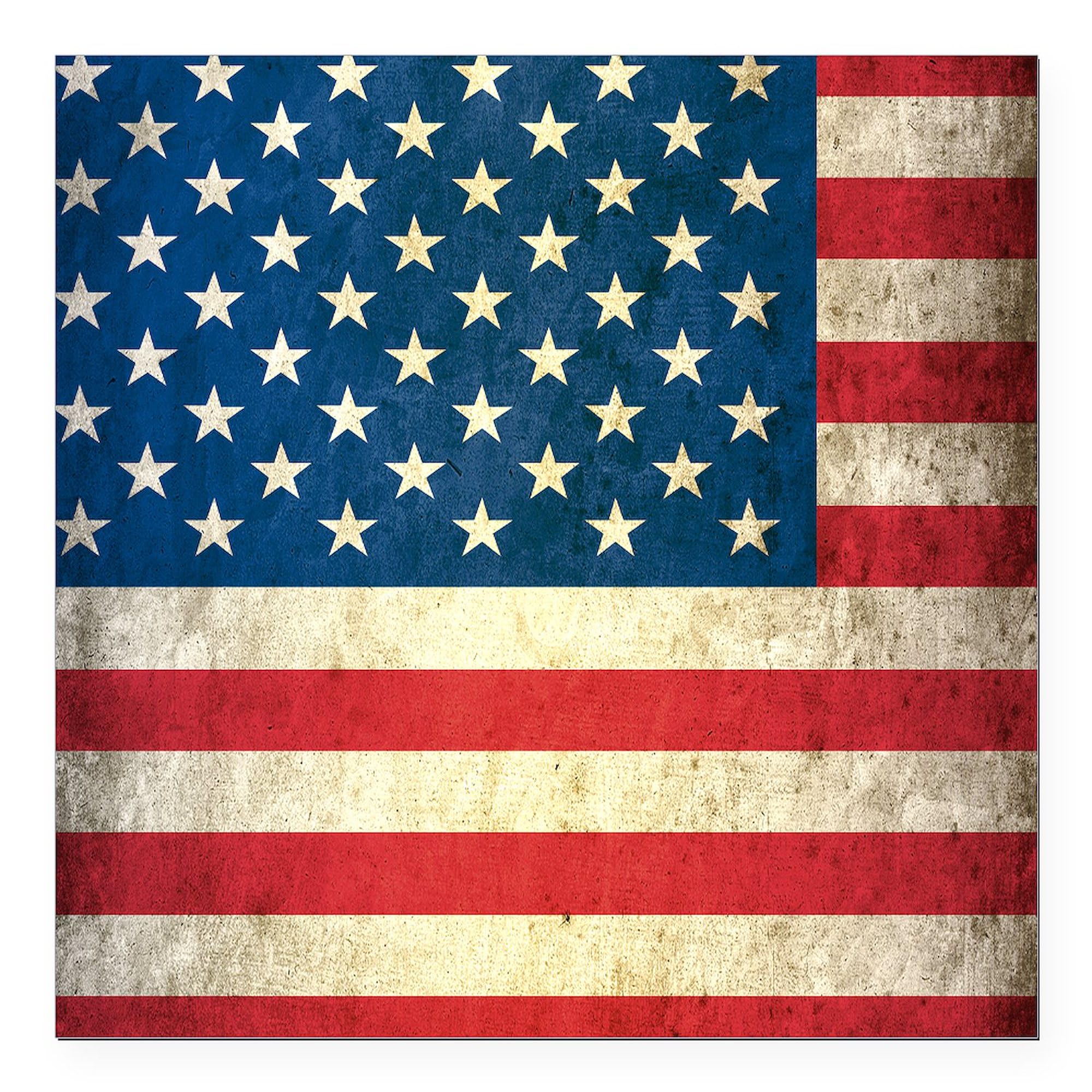 Vintage USA Flag 3x3 Inch Square Car Magnet - Patriotic Bumper Sticker for Cars, Trucks & Vehicles | Perfect for 4th of July, Memorial Day & National Holidays